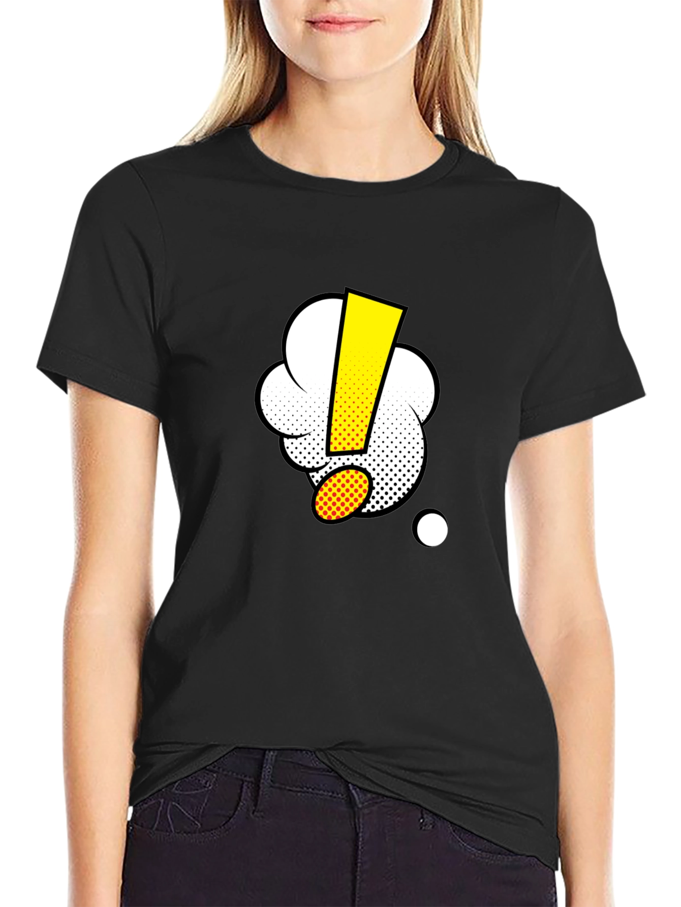 Comic Exclamation Black T-Shirt