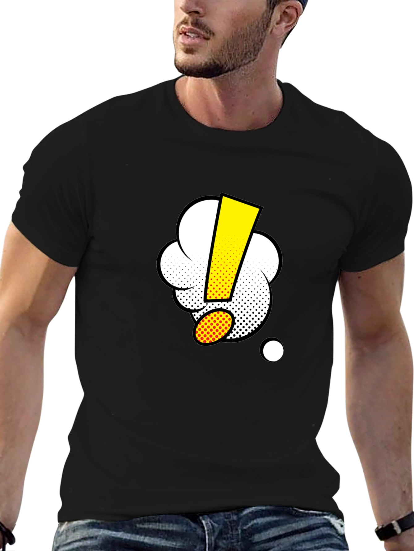 Comic Exclamation Black T-Shirt