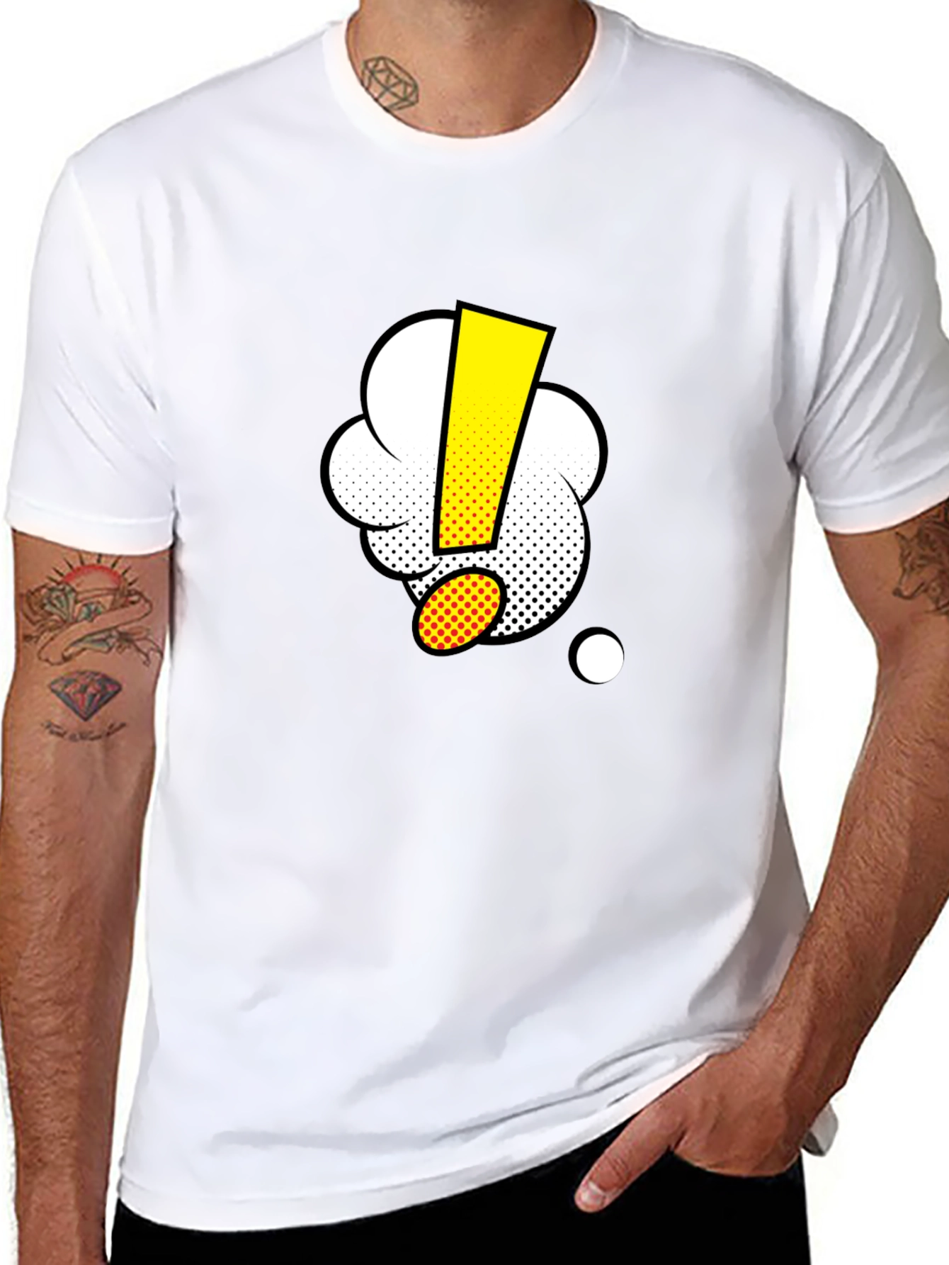Comic Exclamation Black T-Shirt