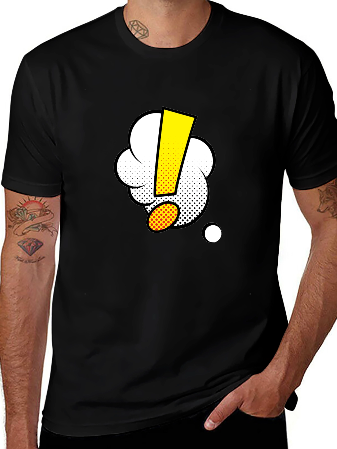 Comic Exclamation Black T-Shirt