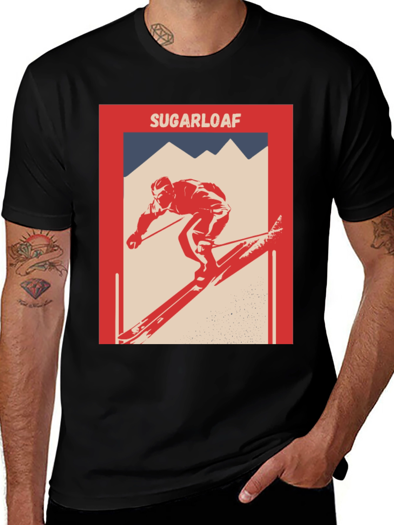 Sugarloaf Skier Graphic T-Shirt - Retro Style