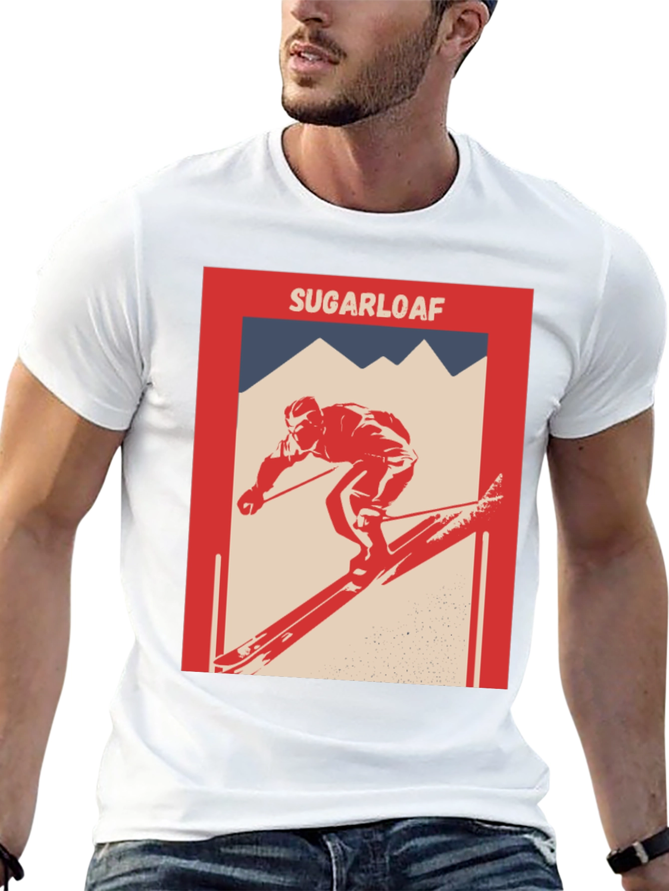 Sugarloaf Skier Graphic T-Shirt - Retro Style