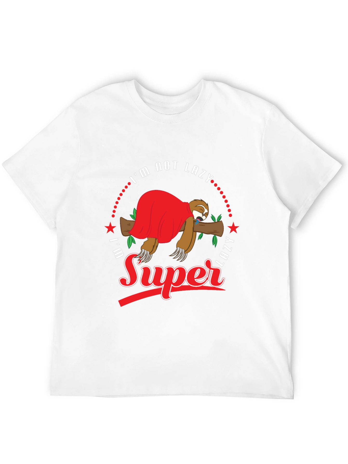 Funny Sloth Super Lazy Graphic Print T-Shirt