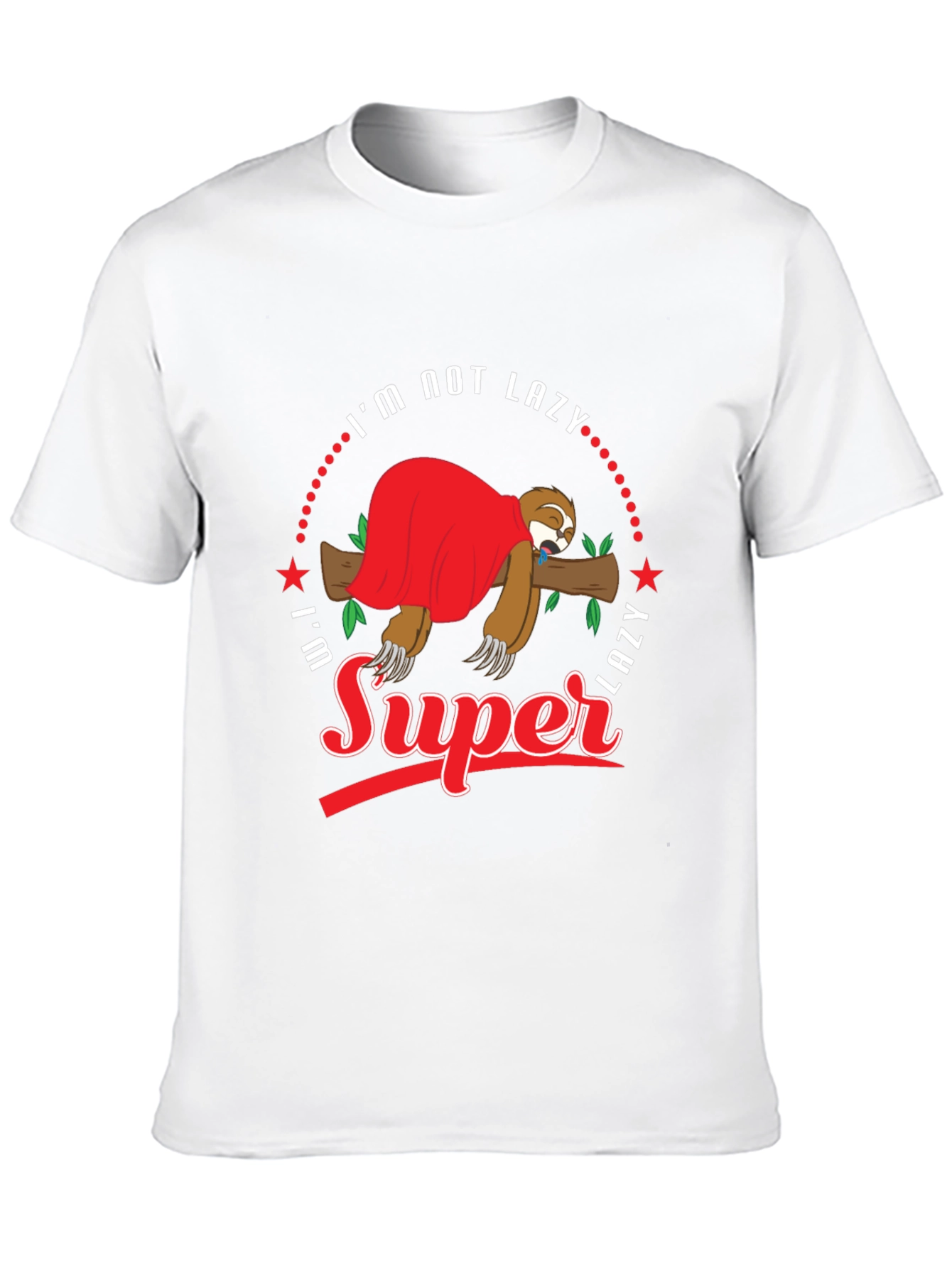 Funny Sloth Super Lazy Graphic Print T-Shirt