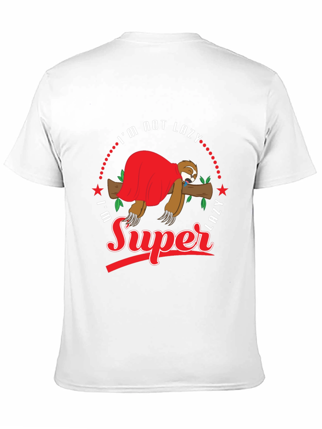 Funny Sloth Super Lazy Graphic Print T-Shirt