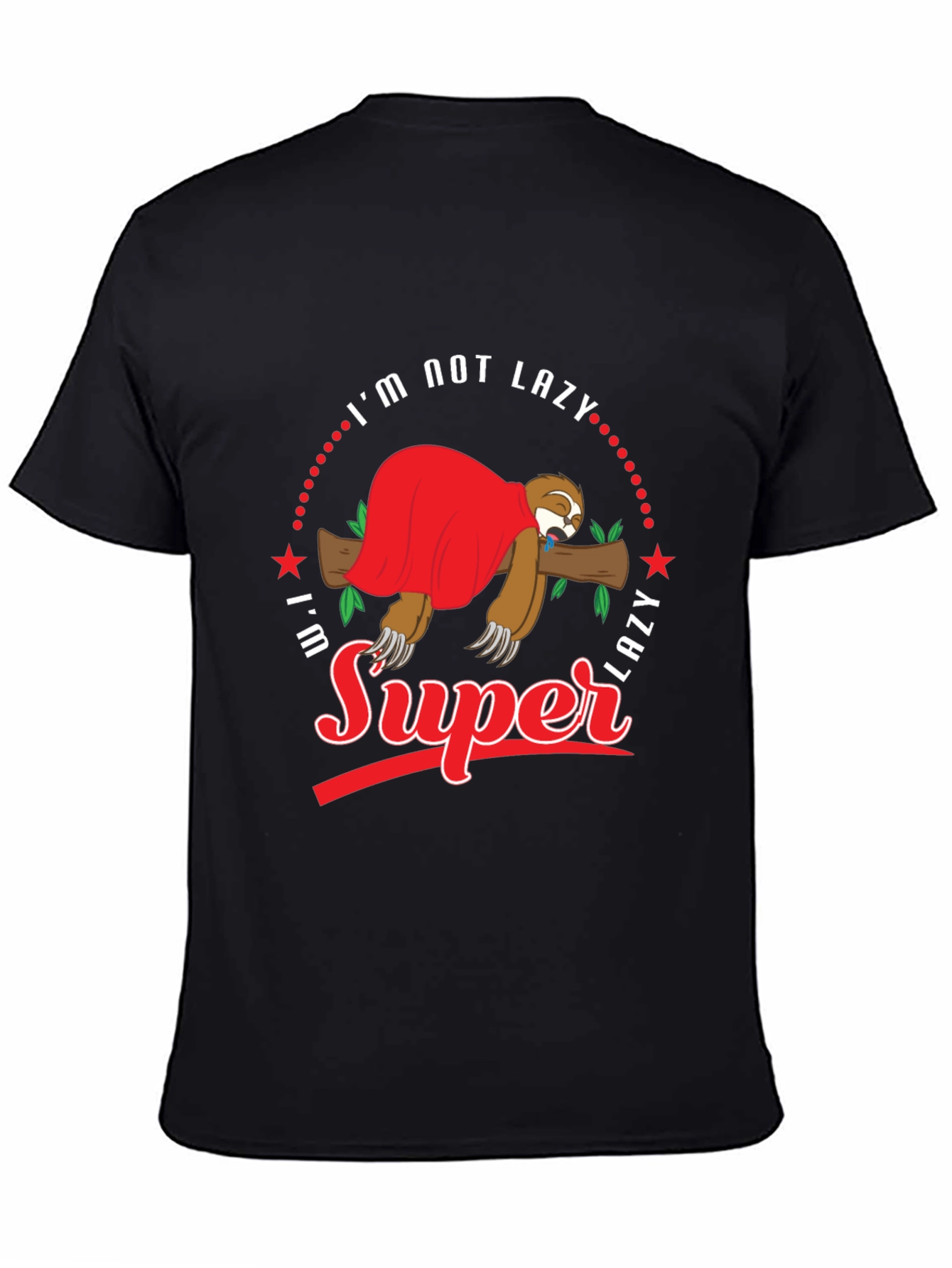 Funny Sloth Super Lazy Graphic Print T-Shirt