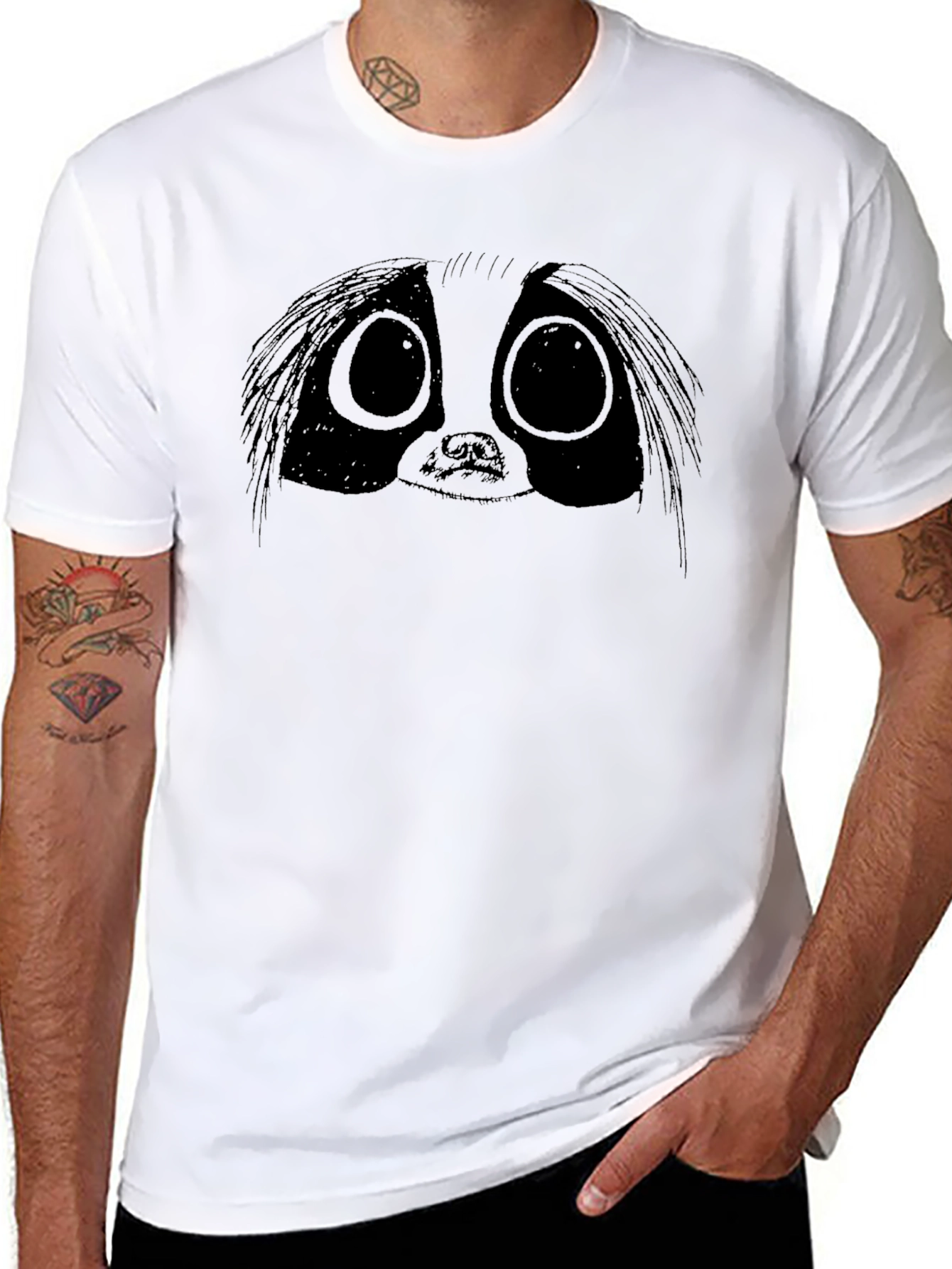 Whimsical Sloth Graphic Tee - Black