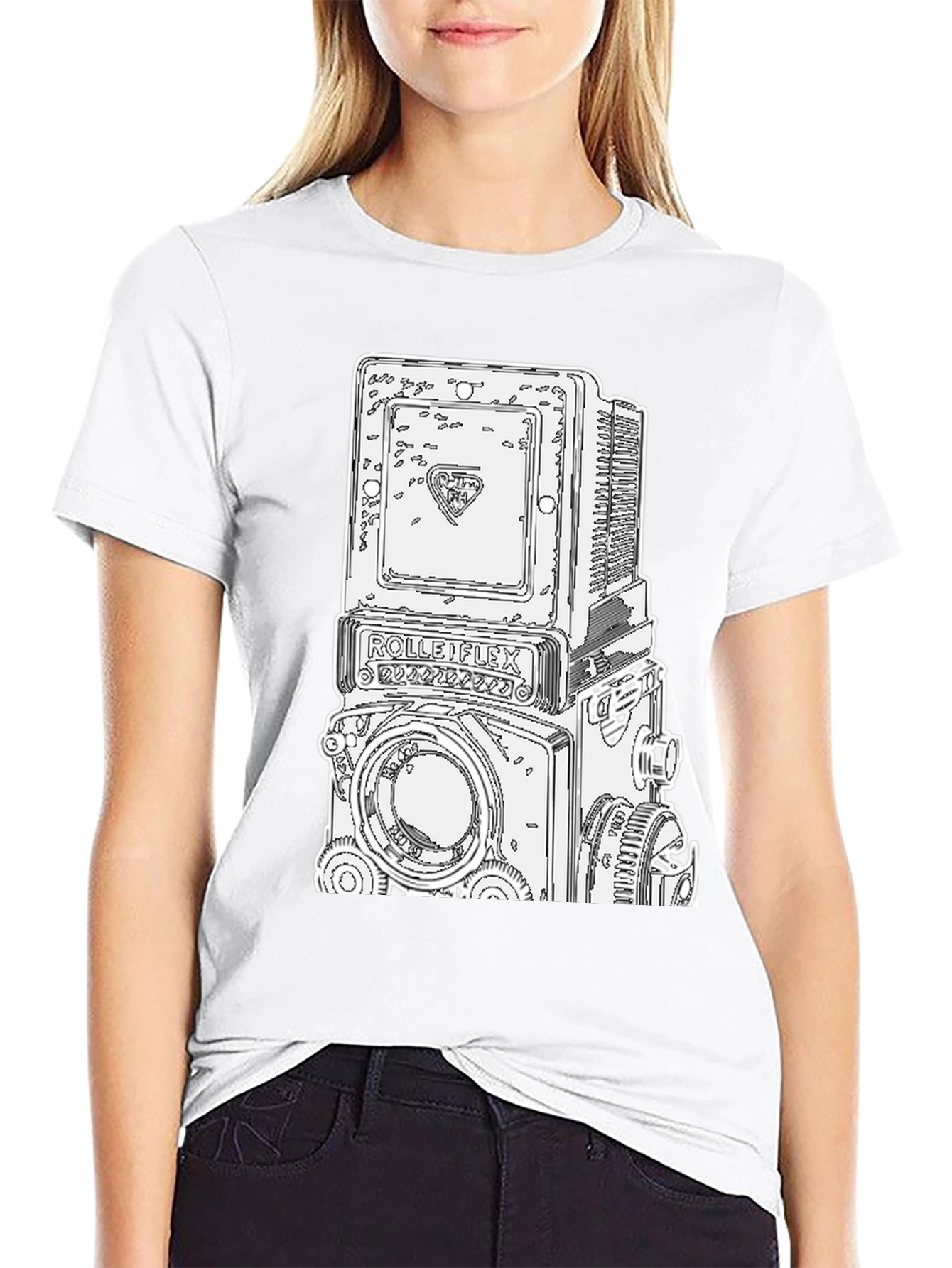 Retro Camera Graphic Tee - Black