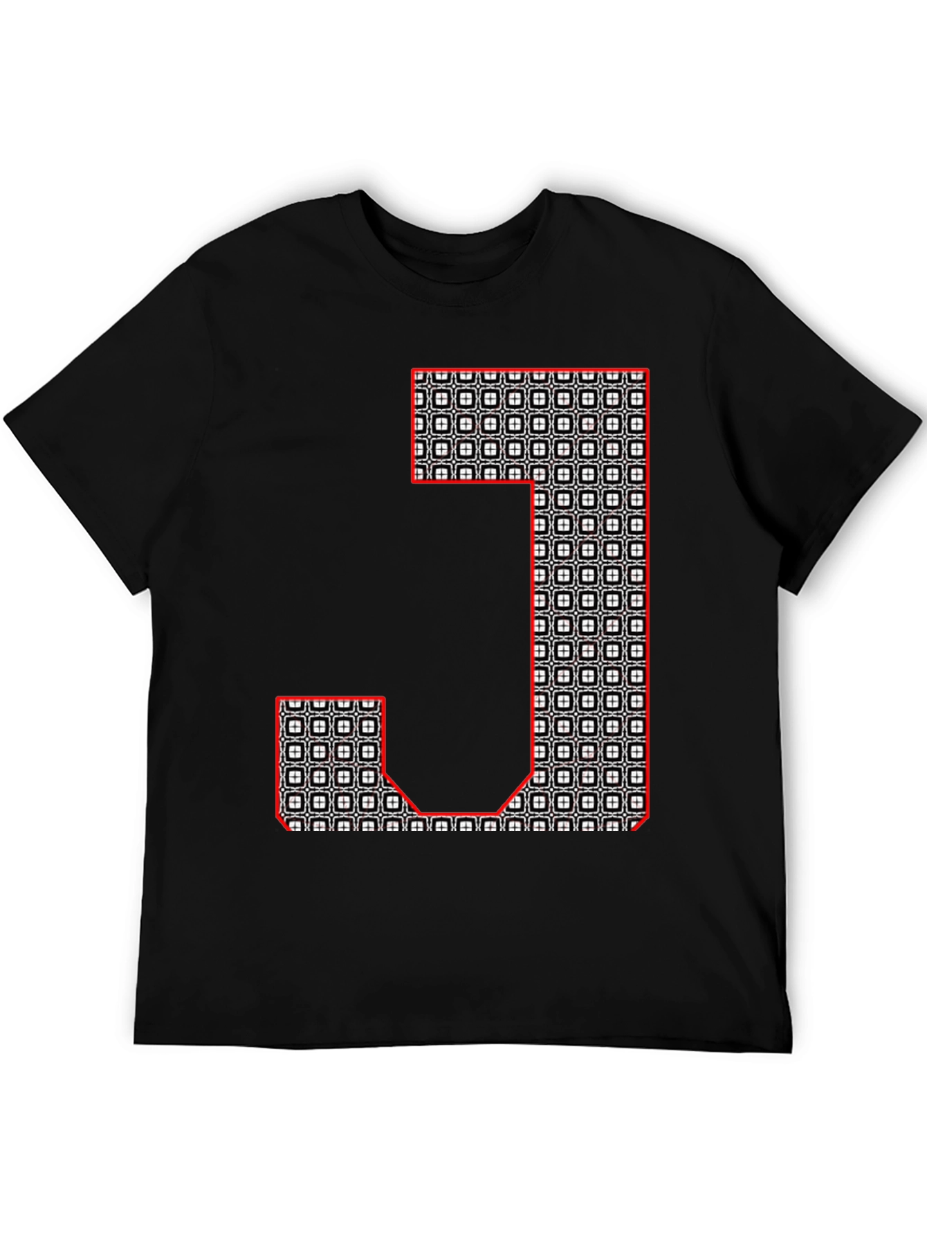 Geometric J Graphic Tee - Black Casual Shirt