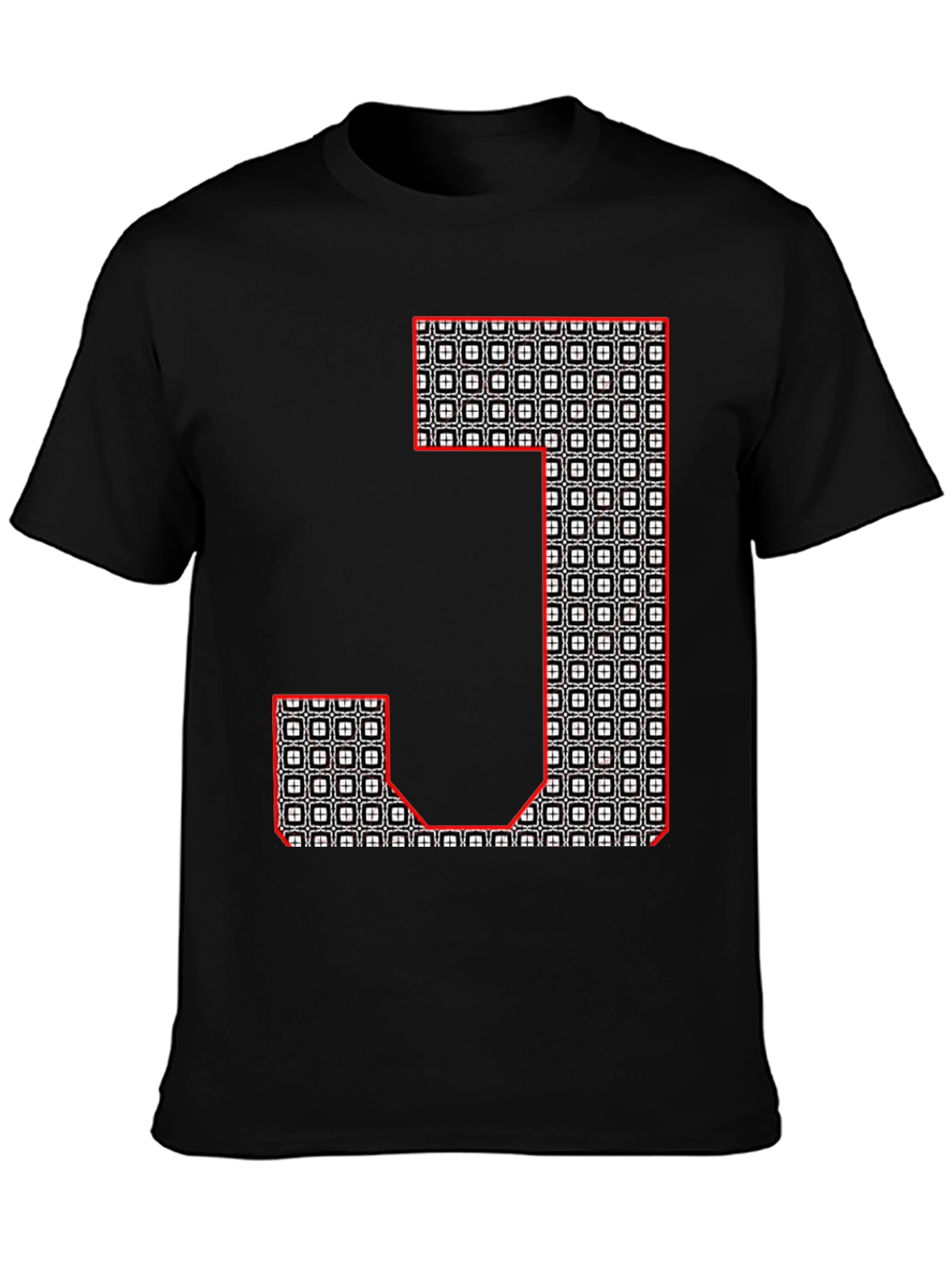 Geometric J Graphic Tee - Black Casual Shirt