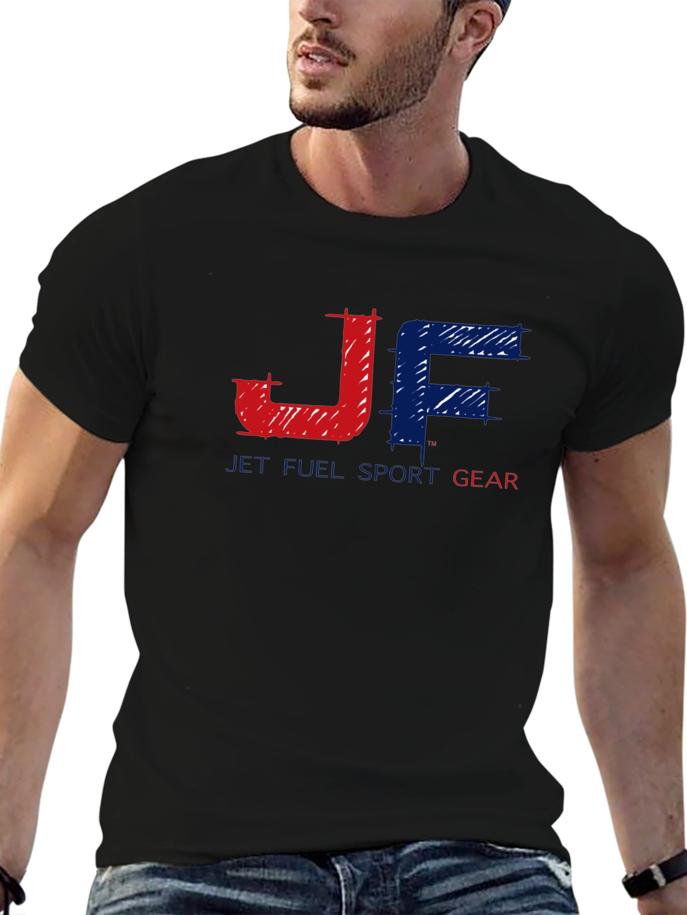 JF Jet Full Sport Gear Black Graphic Tee