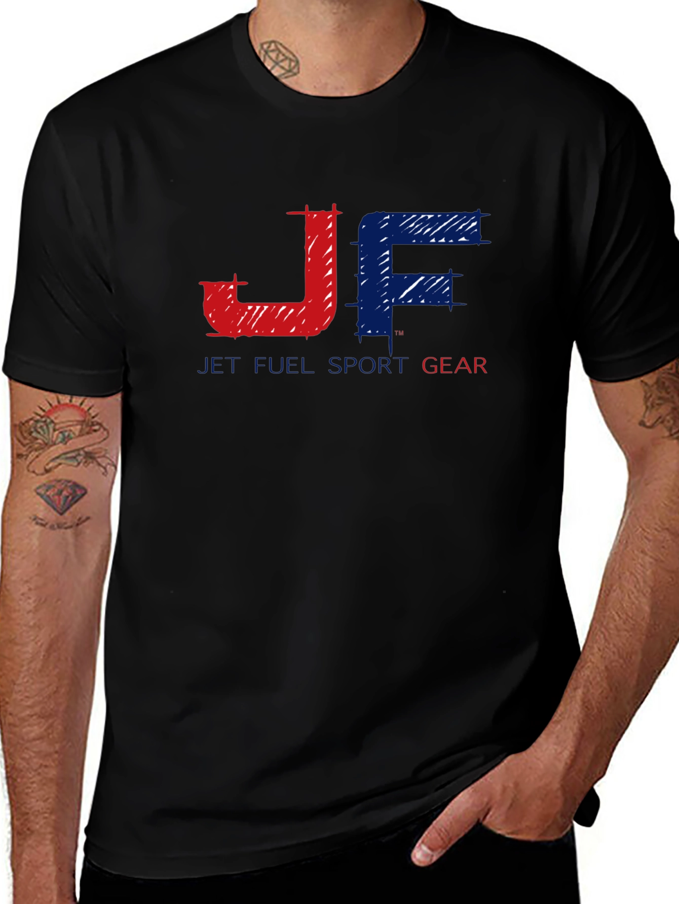 JF Jet Full Sport Gear Black Graphic Tee