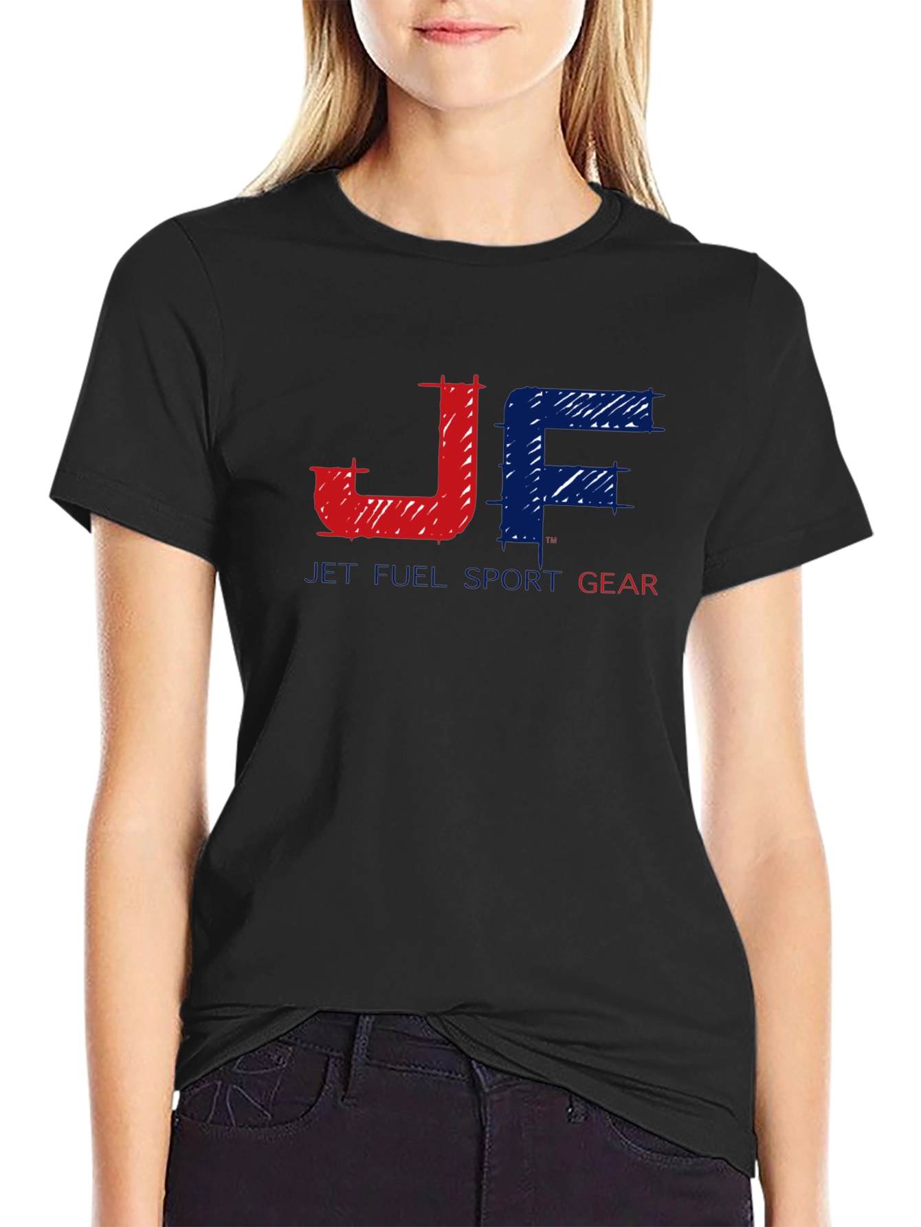 JF Jet Full Sport Gear Black Graphic Tee