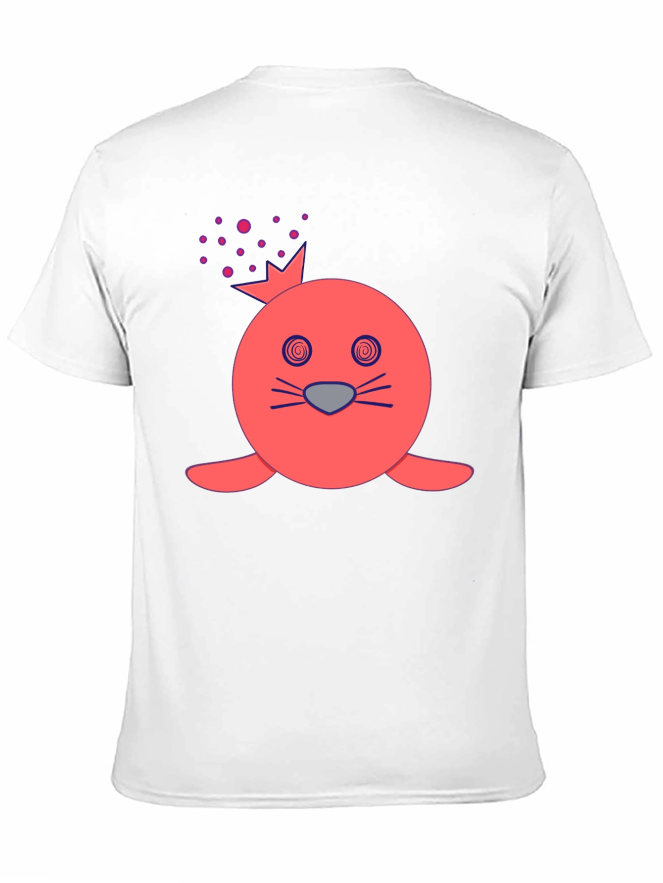 Funny Seal Crown Graphic Tee - Mens Black T-Shirt