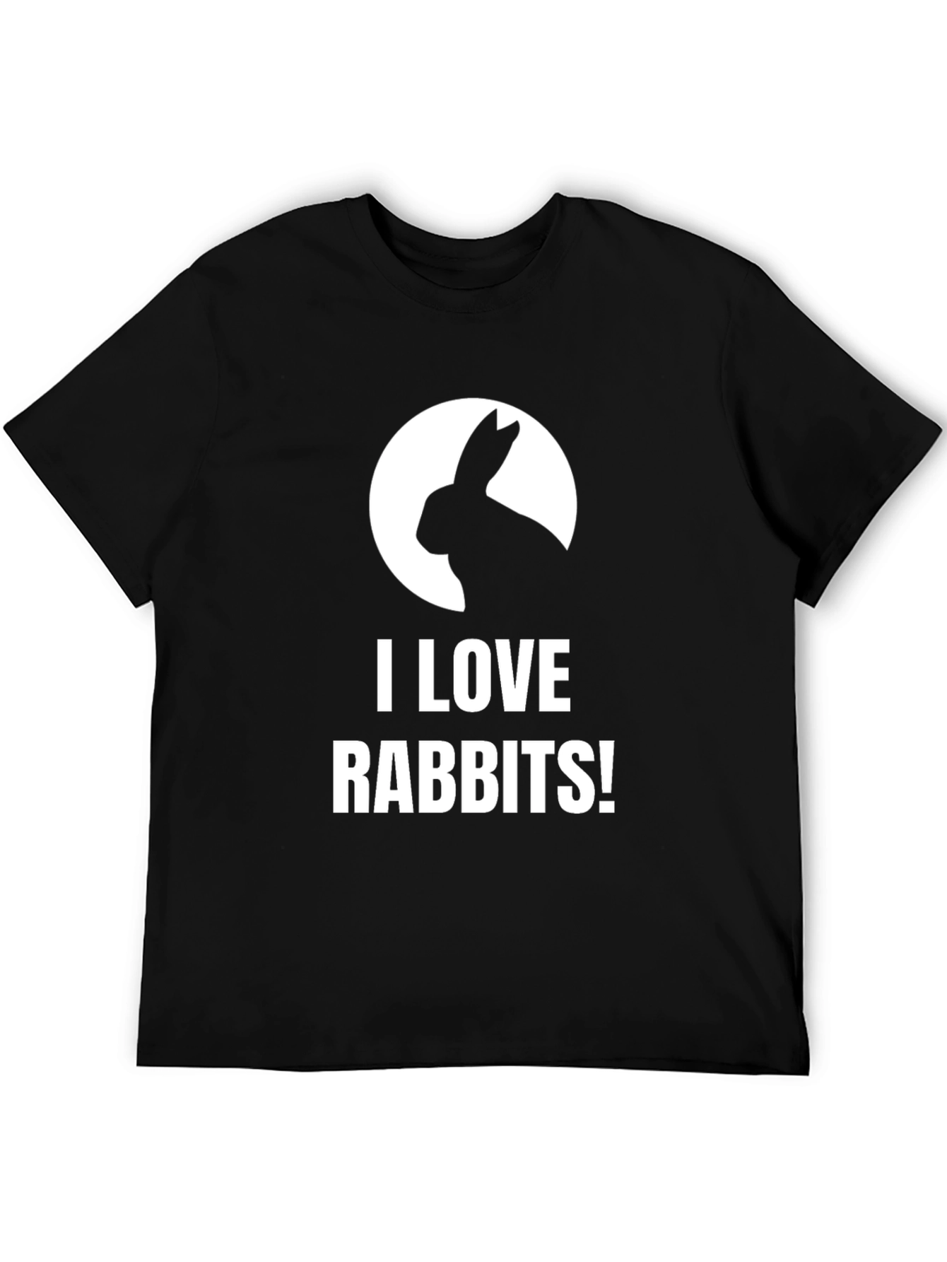 I Love Rabbits Black Graphic T-Shirt