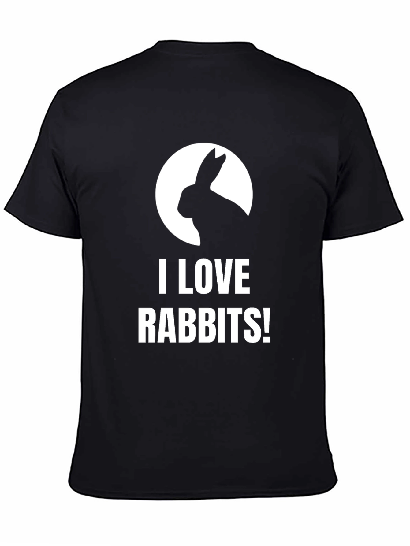 I Love Rabbits Black Graphic T-Shirt