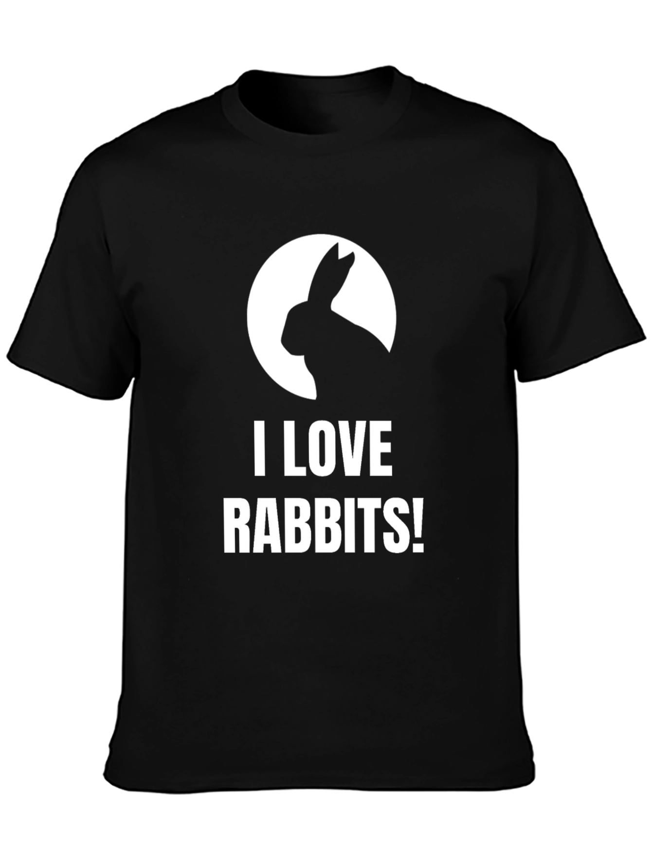 I Love Rabbits Black Graphic T-Shirt