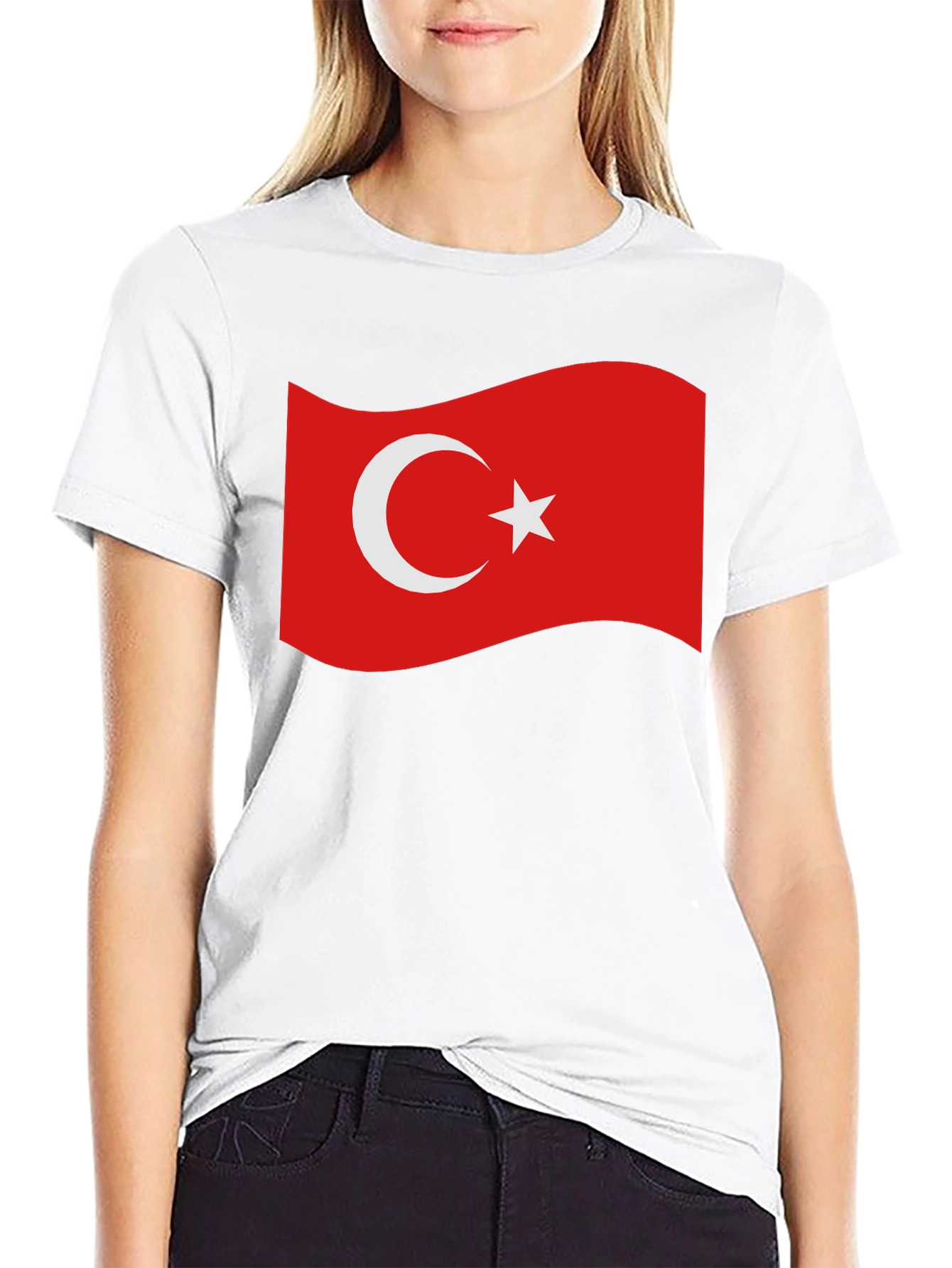 Turkey Flag Graphic T-Shirt - Black Crew Neck Tee