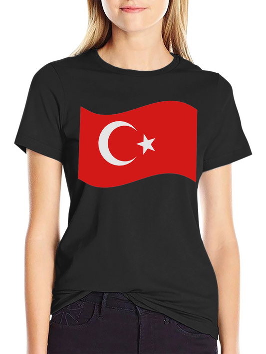 Turkey Flag Graphic T-Shirt - Black Crew Neck Tee