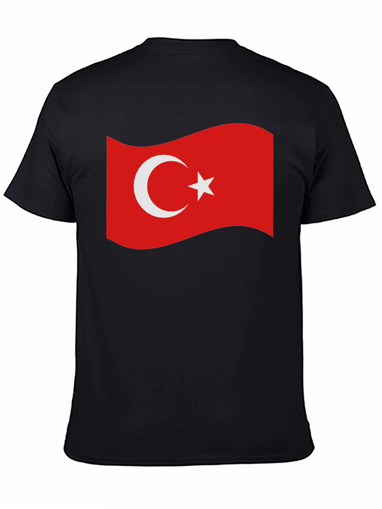Turkey Flag Graphic T-Shirt - Black Crew Neck Tee