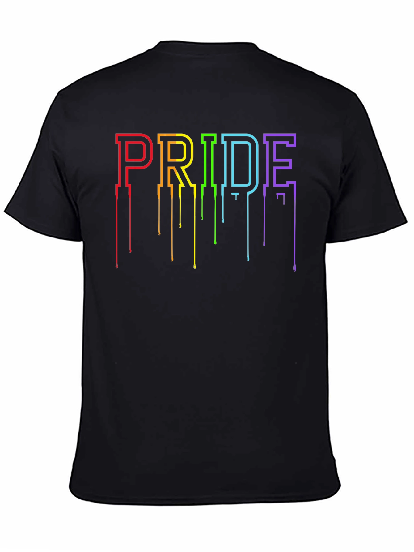 Pride Rainbow Drip Graphic Black T-Shirt