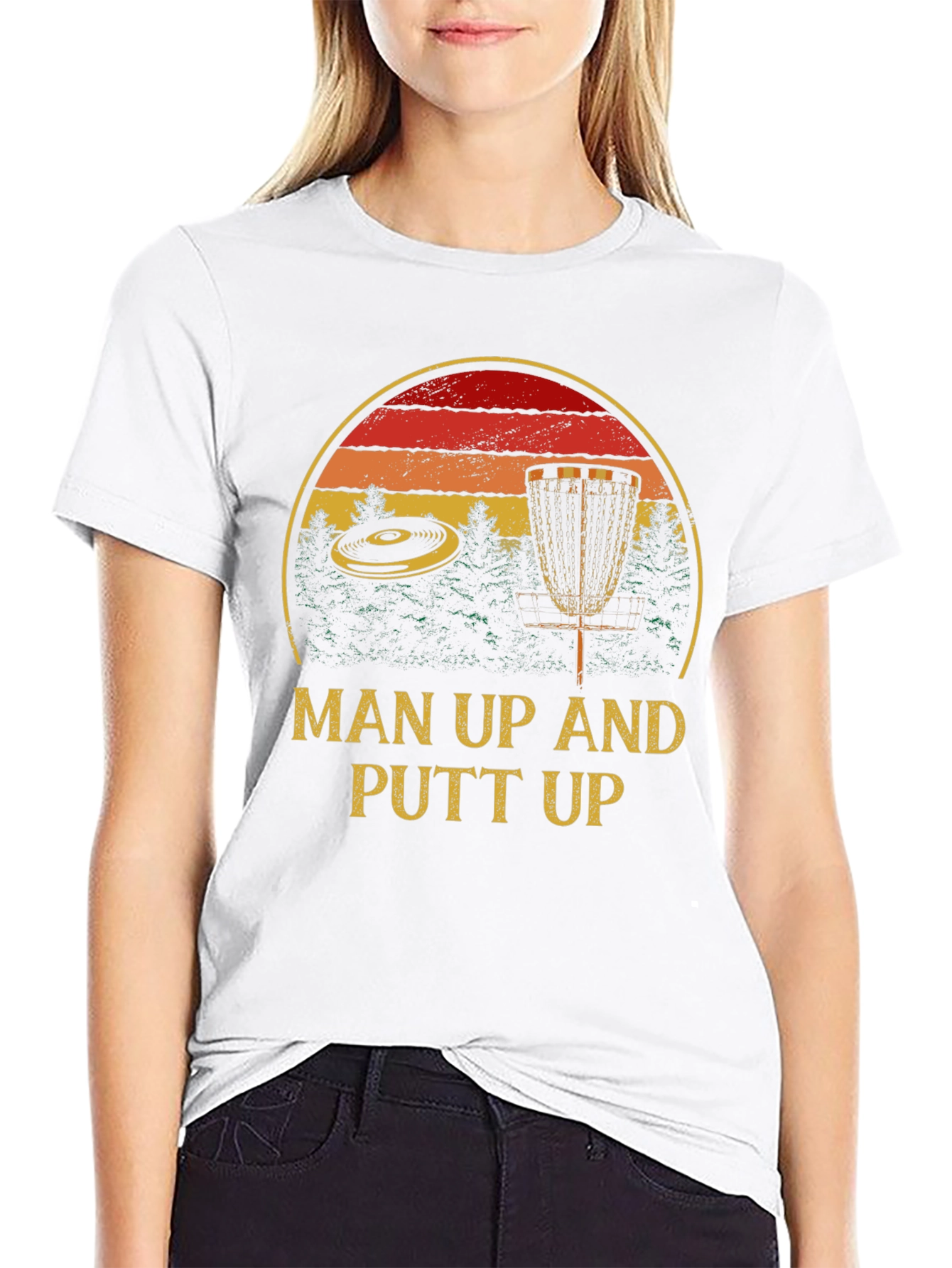 Man Up Putt Up Disc Golf T-Shirt