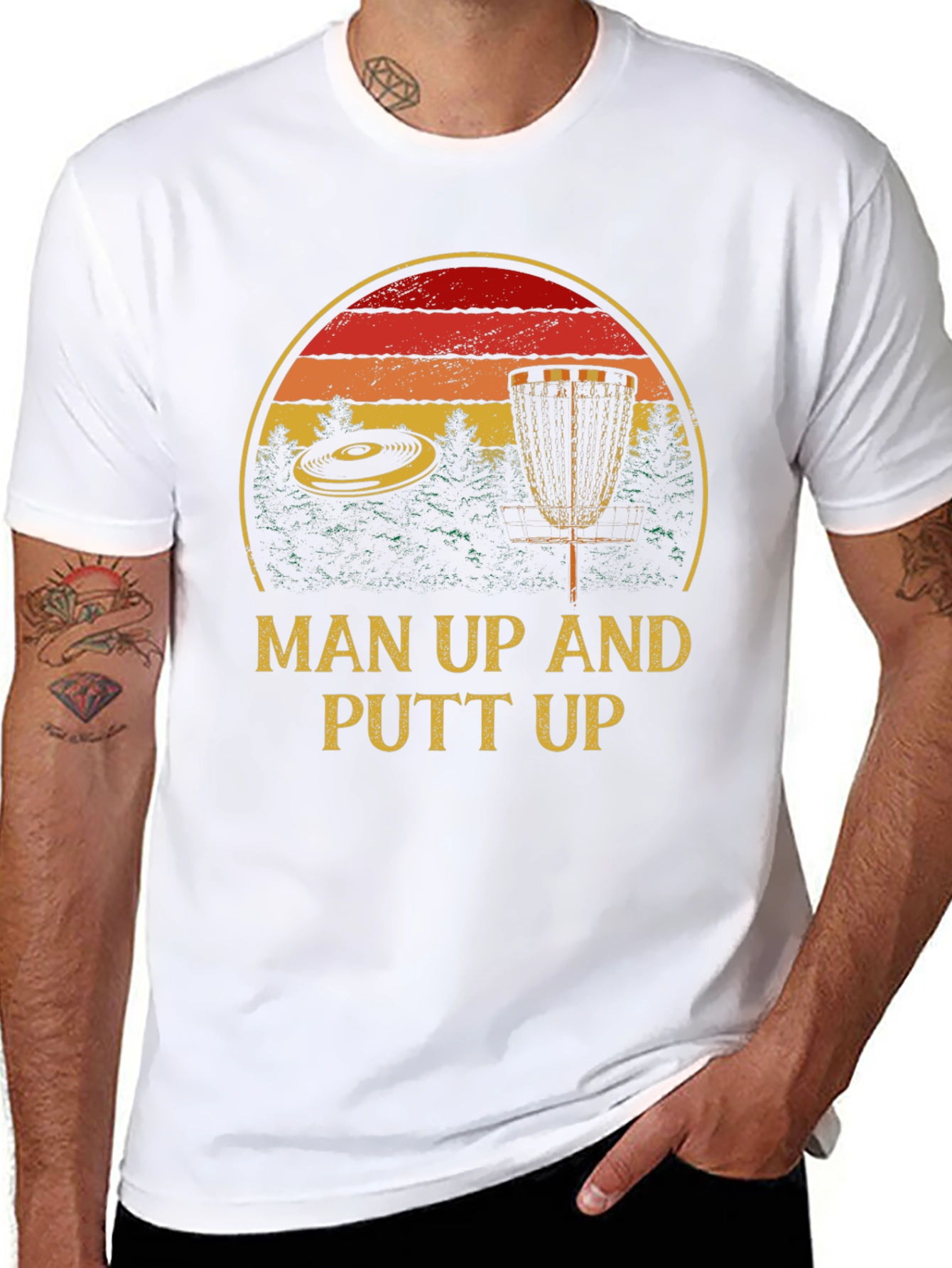 Man Up Putt Up Disc Golf T-Shirt