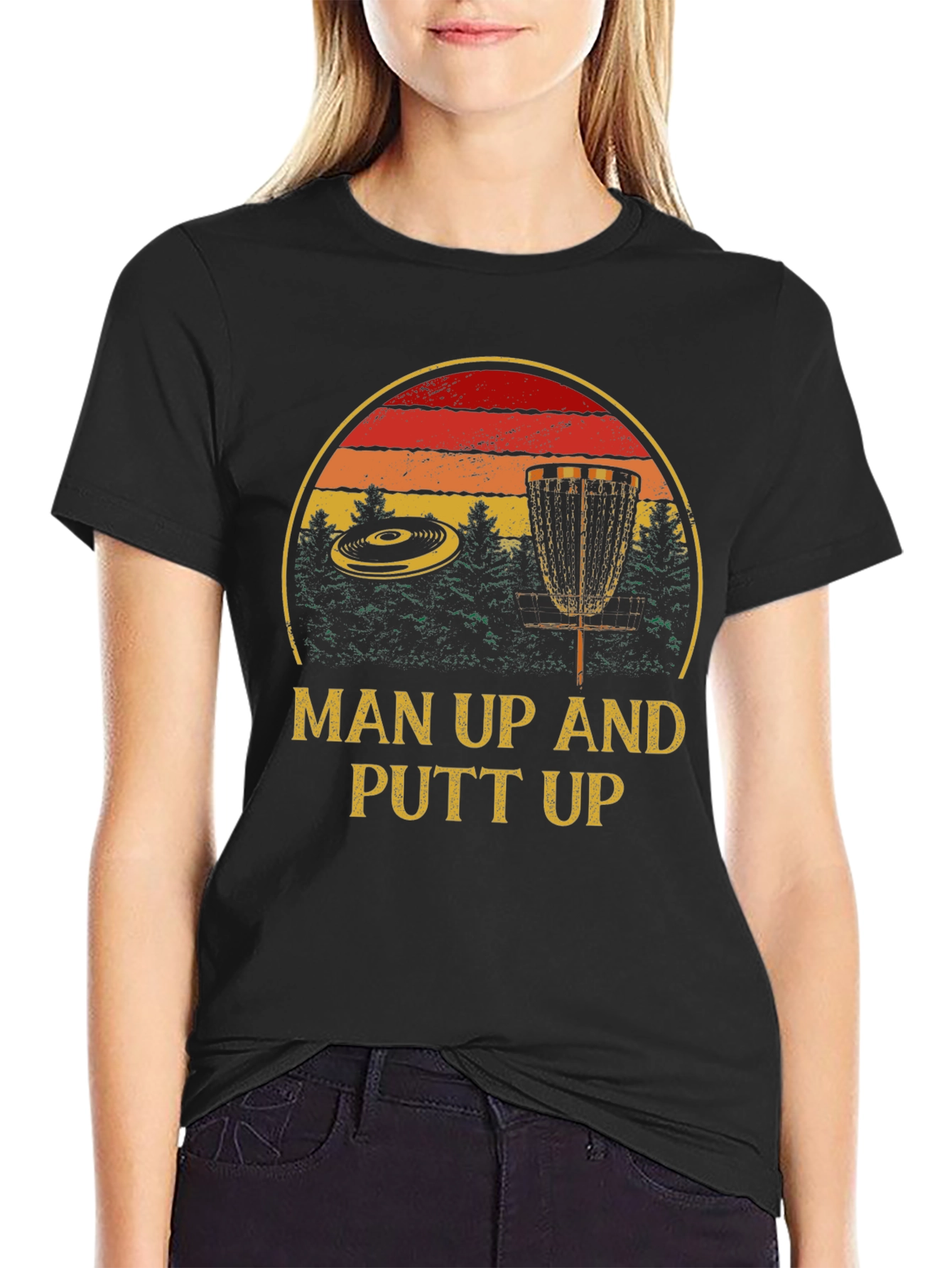 Man Up Putt Up Disc Golf T-Shirt
