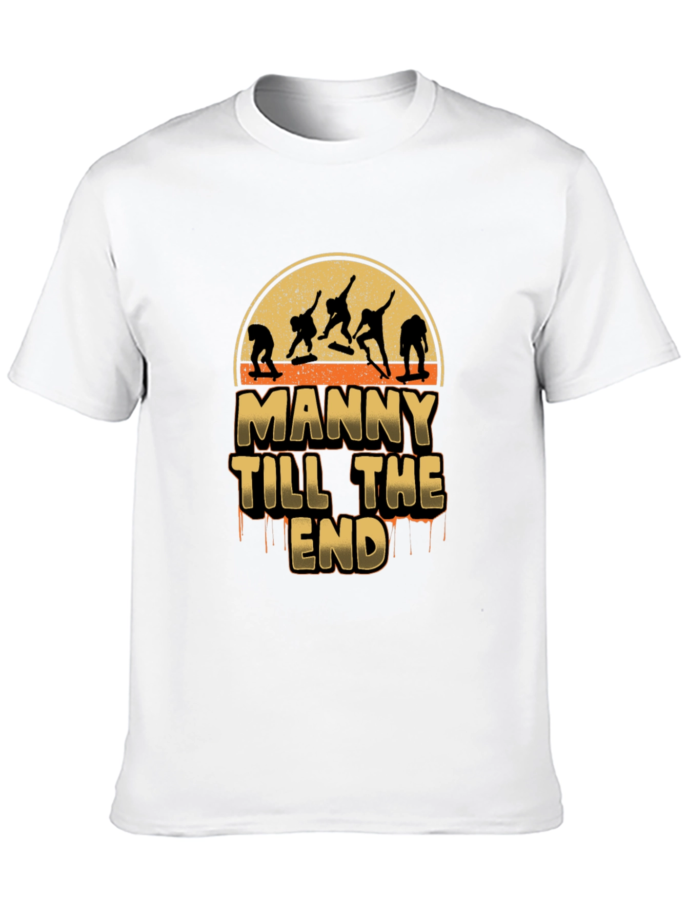 Manny Till the End Skateboarder Graphic T-Shirt
