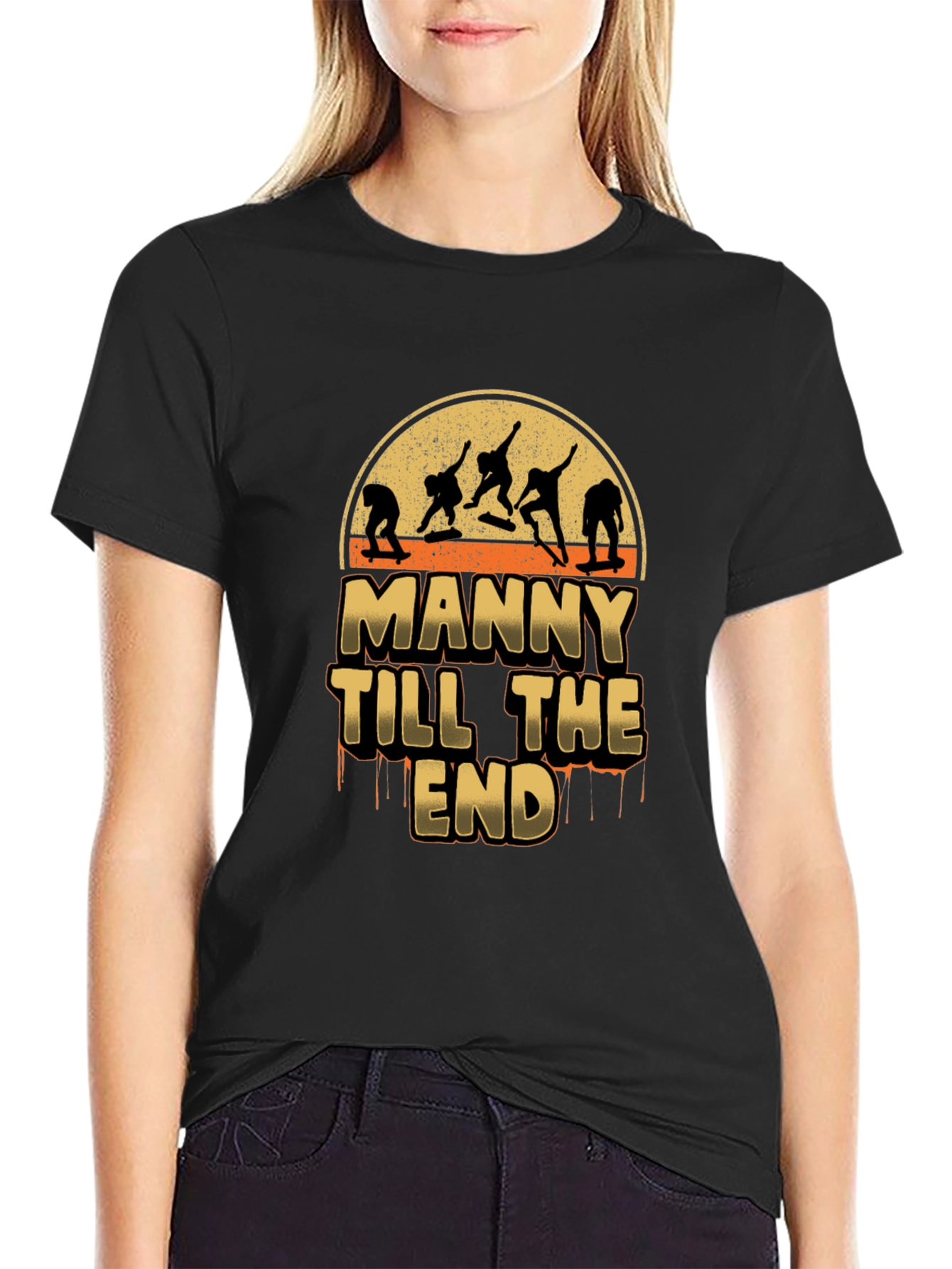 Manny Till the End Skateboarder Graphic T-Shirt