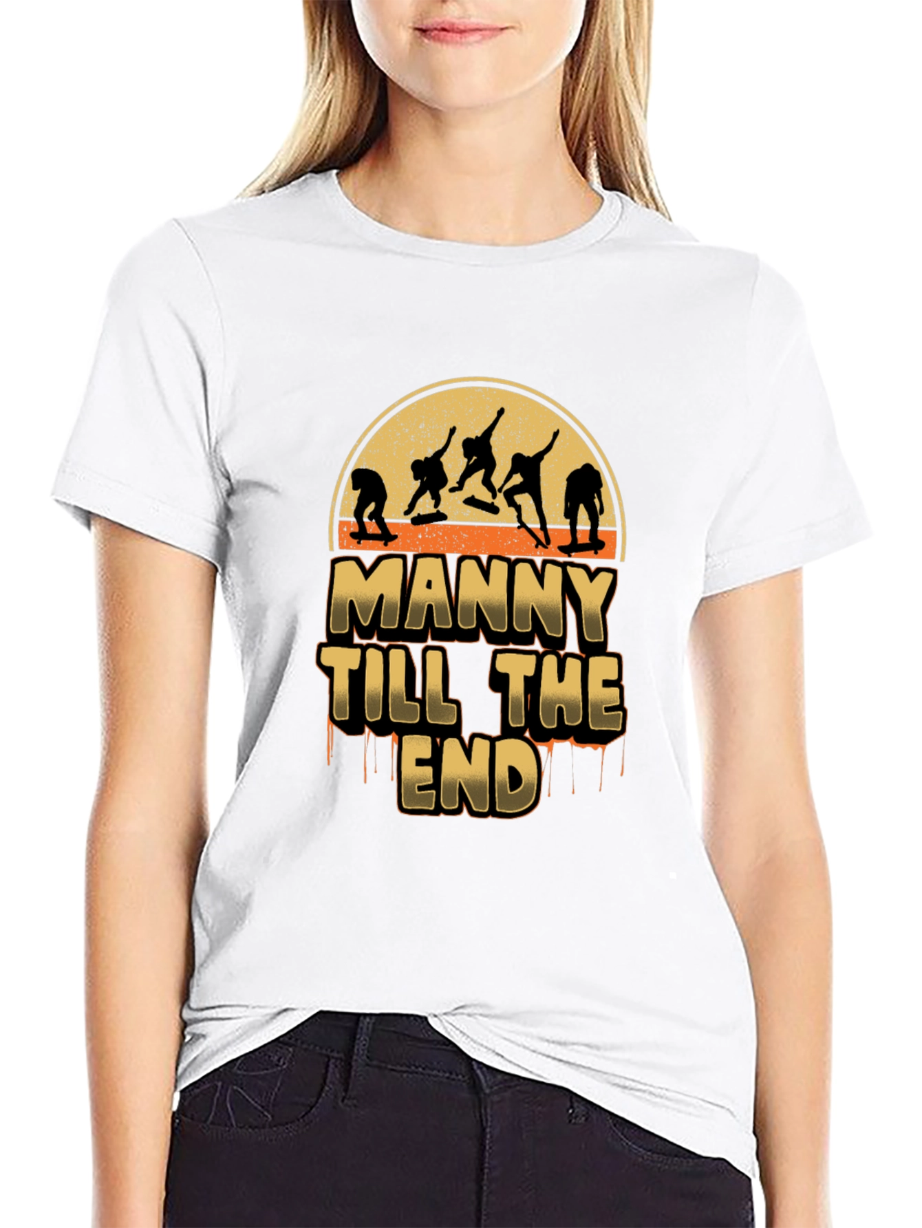 Manny Till the End Skateboarder Graphic T-Shirt