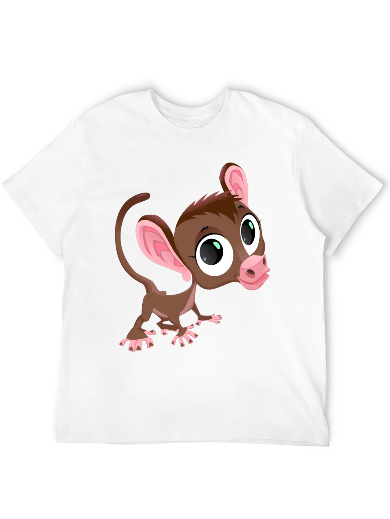 Cute Cartoon Monkey Graphic Tee - Black