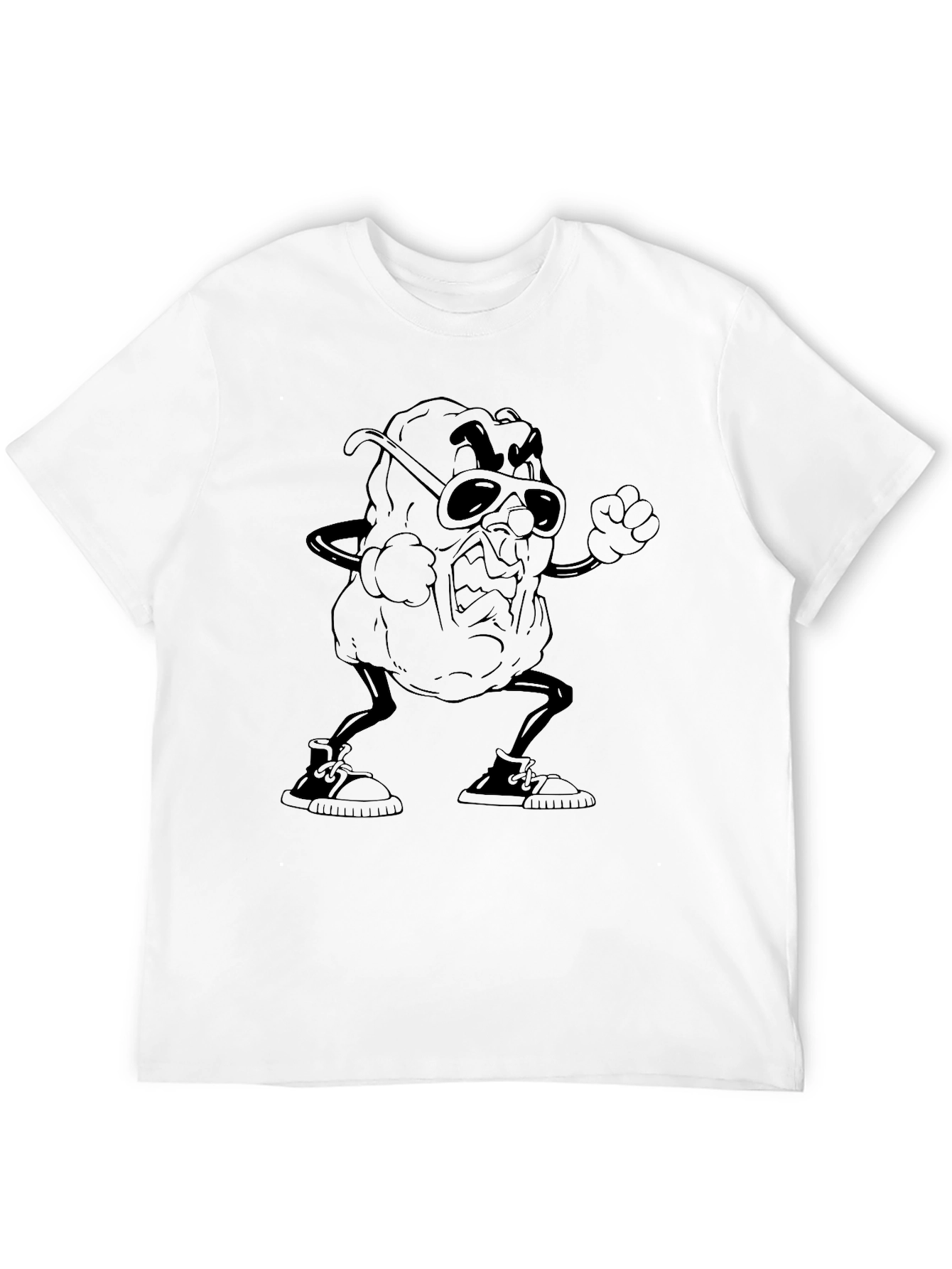 Angry Raisin Cartoon Black T-Shirt