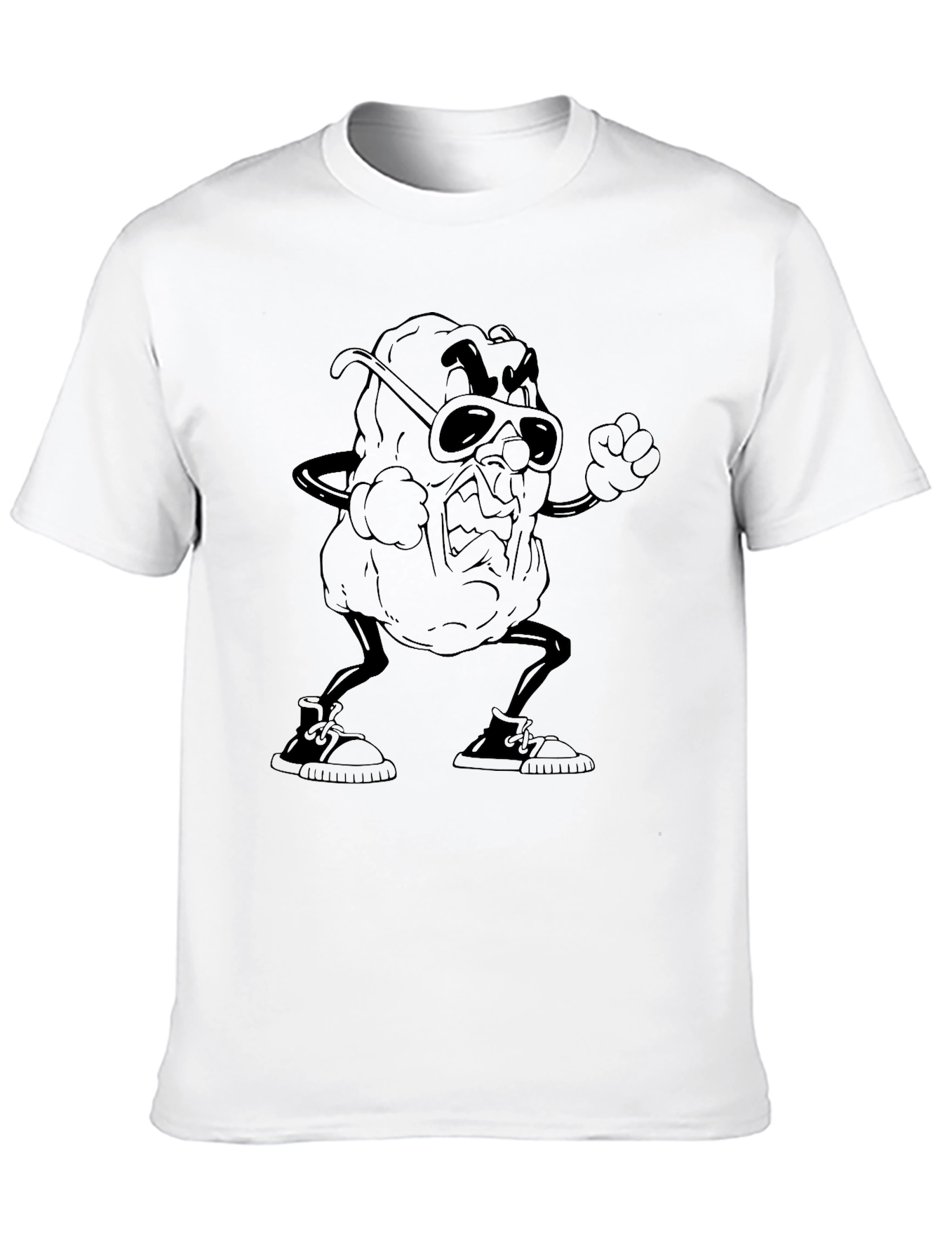 Angry Raisin Cartoon Black T-Shirt