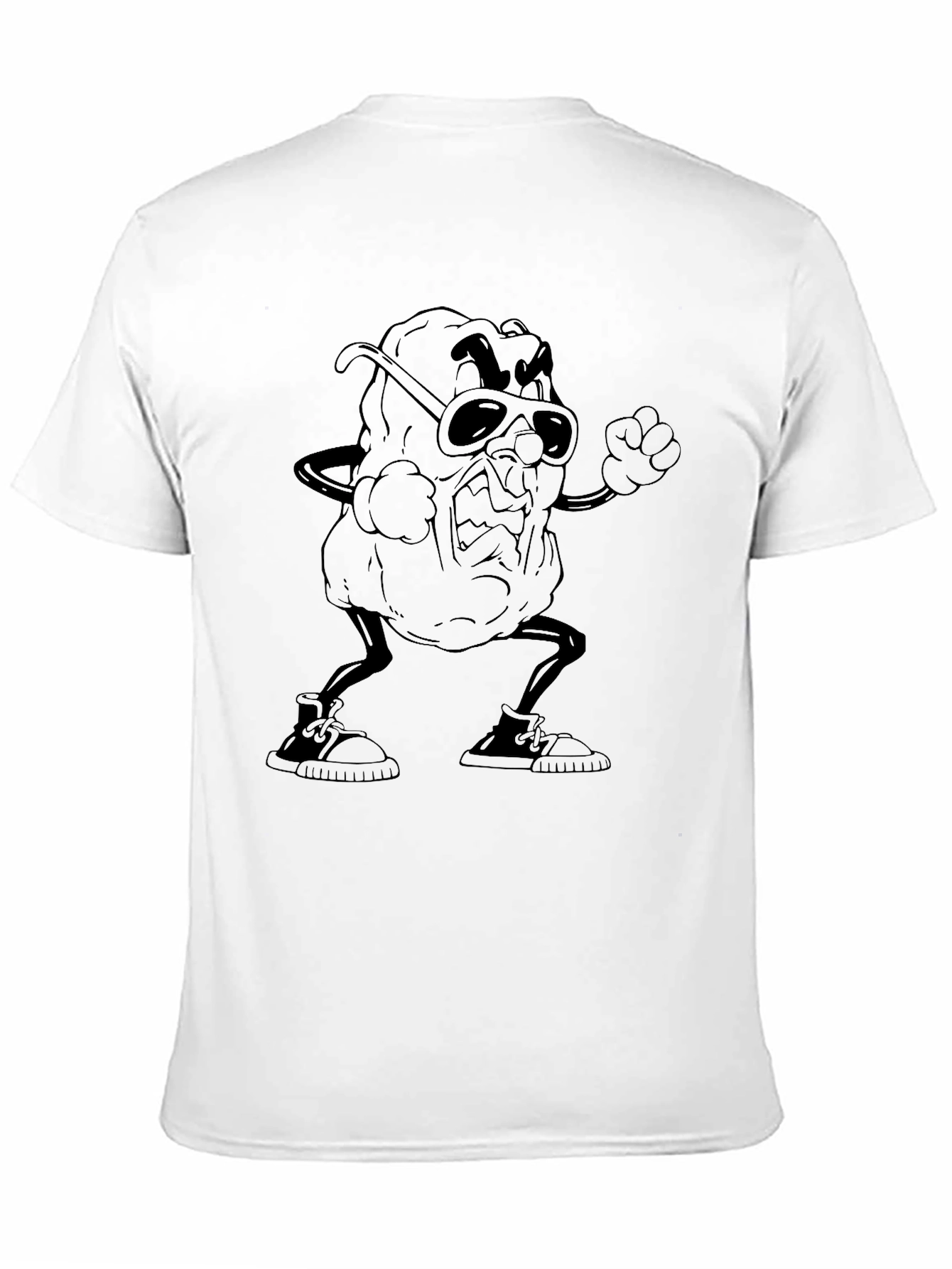 Angry Raisin Cartoon Black T-Shirt