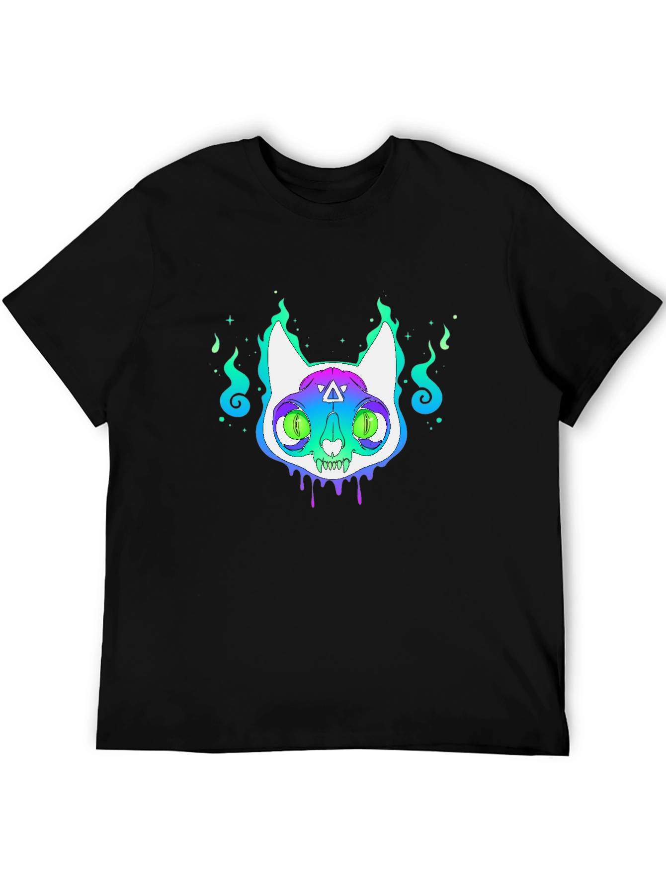 Mystic Cat Graphic Tee - Unisex Black T-Shirt