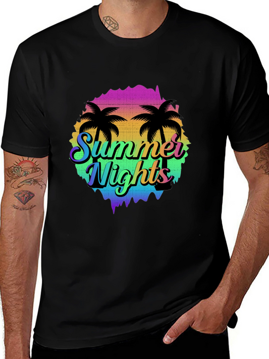 Summer Nights Palm Tree Graphic T-Shirt