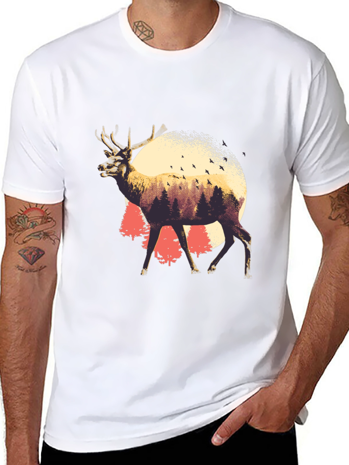 Nature Deer Graphic T-Shirt