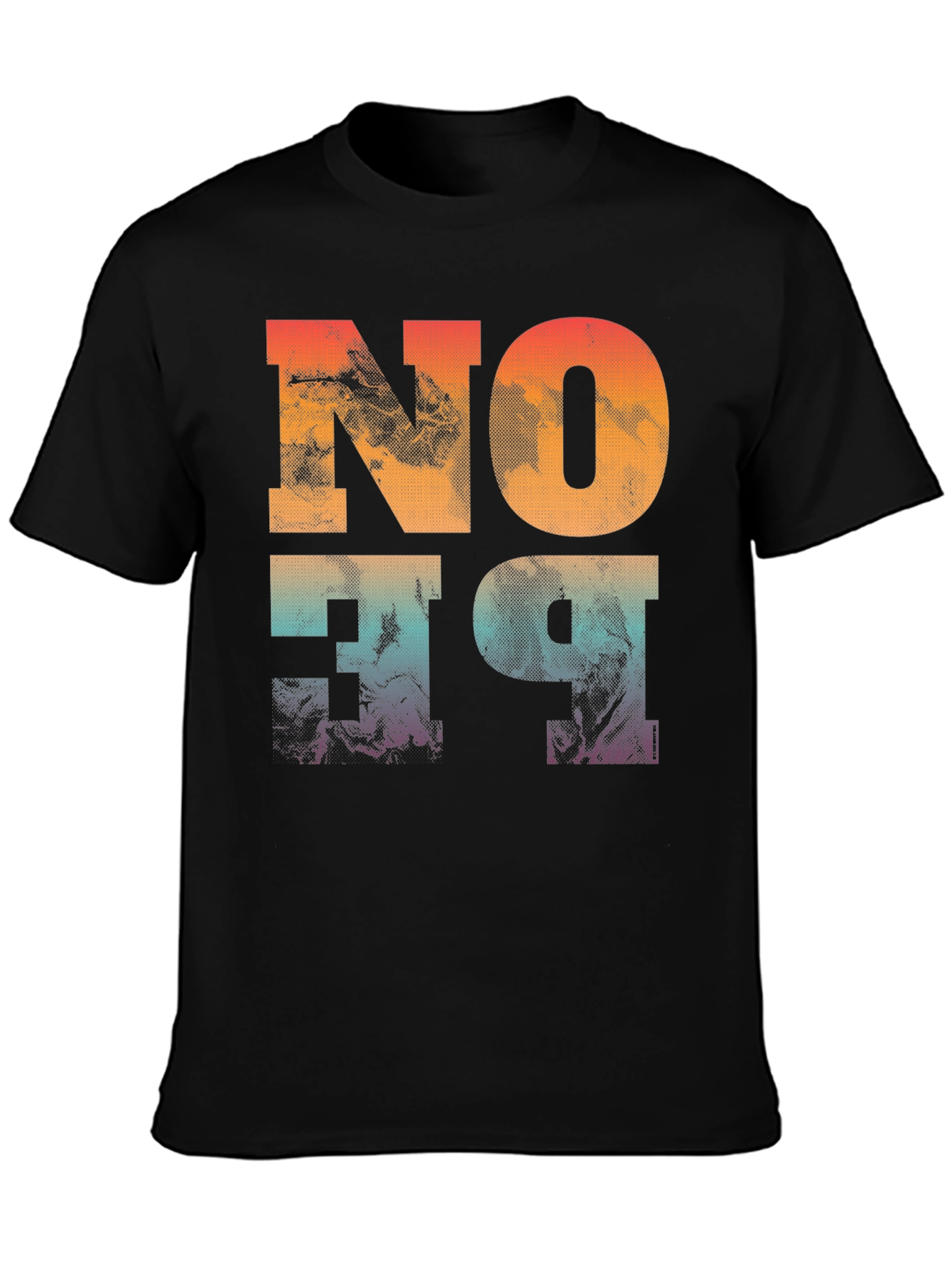 Abstract No One Graphic Print Black T-Shirt
