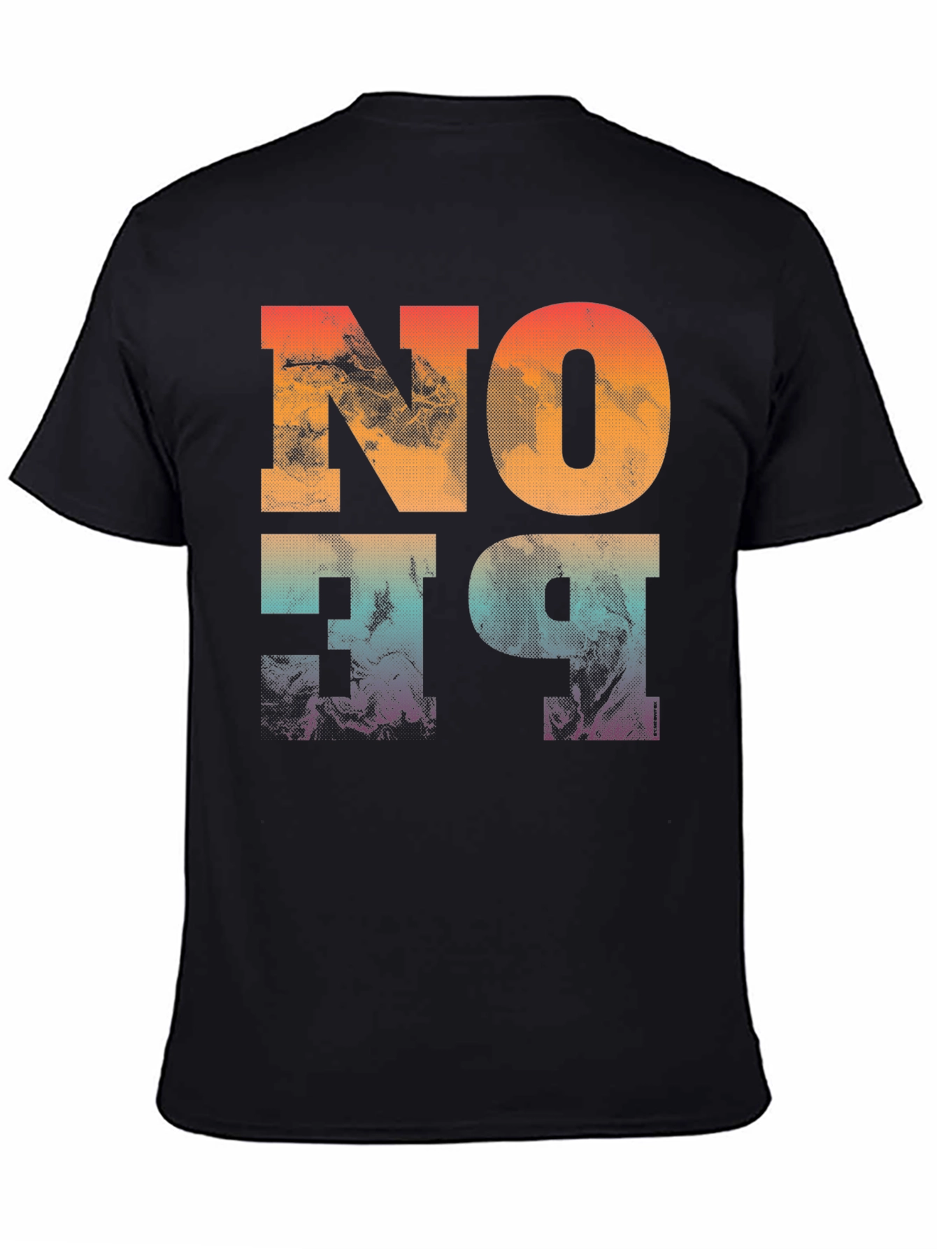 Abstract No One Graphic Print Black T-Shirt