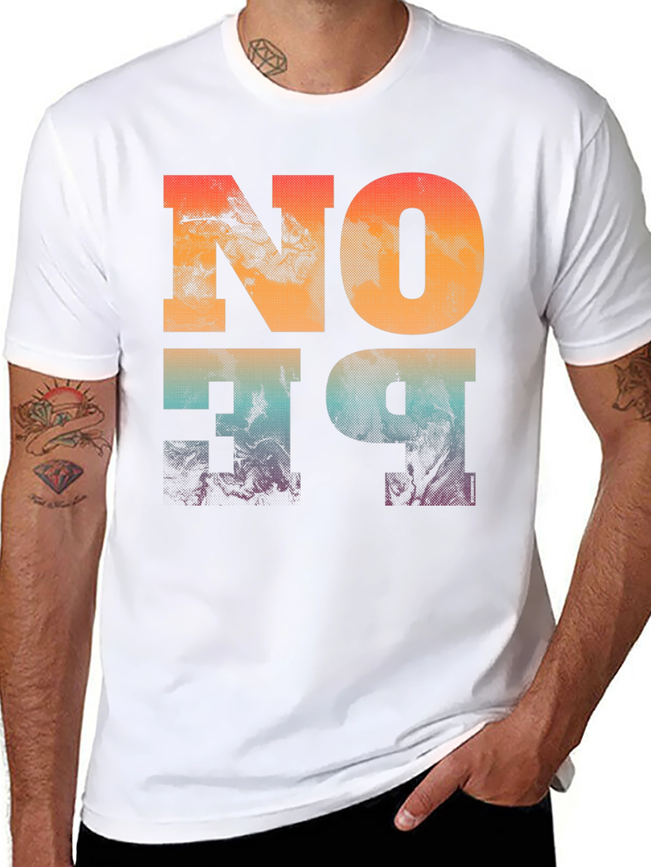 Abstract No One Graphic Print Black T-Shirt