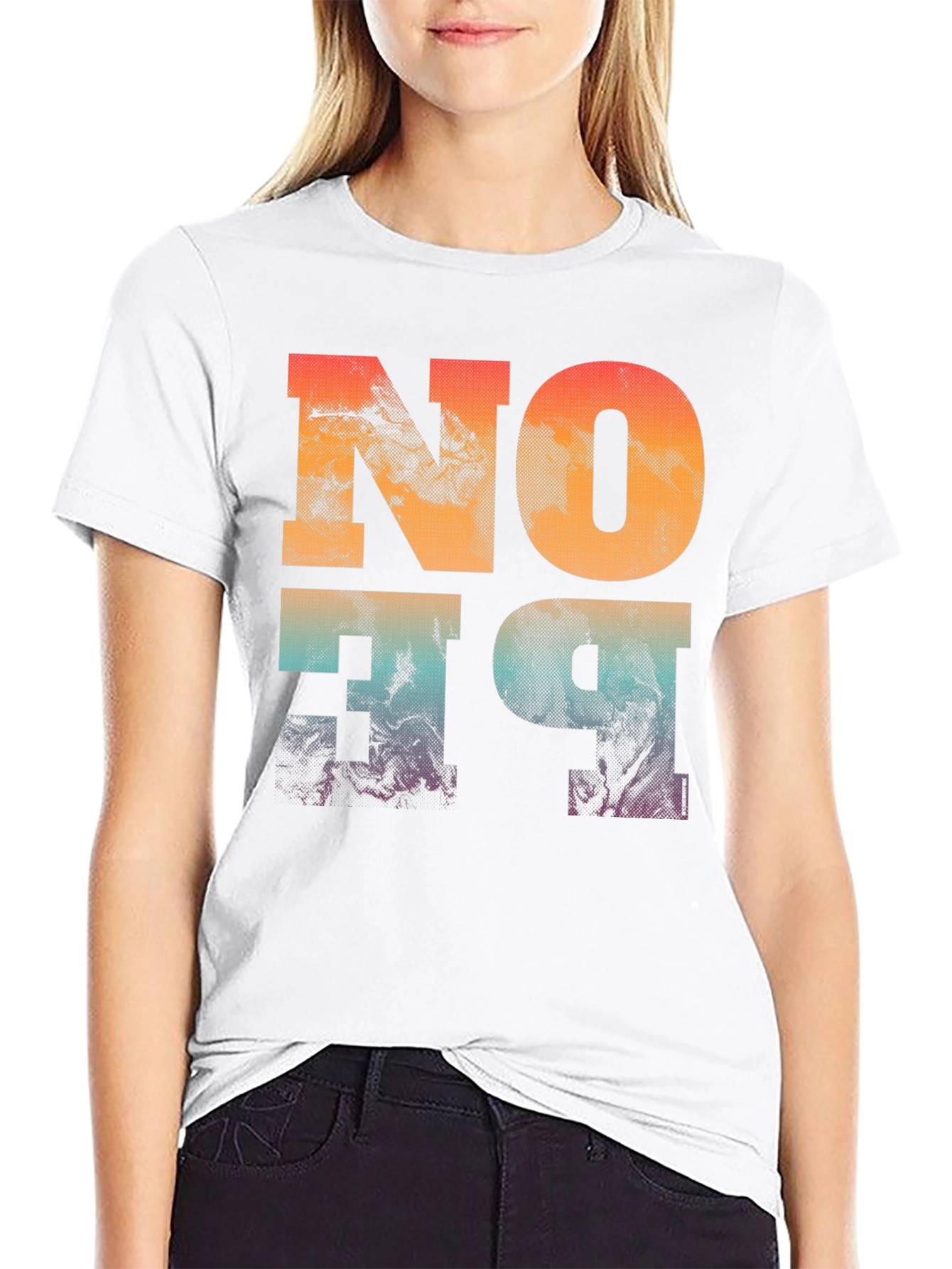 Abstract No One Graphic Print Black T-Shirt