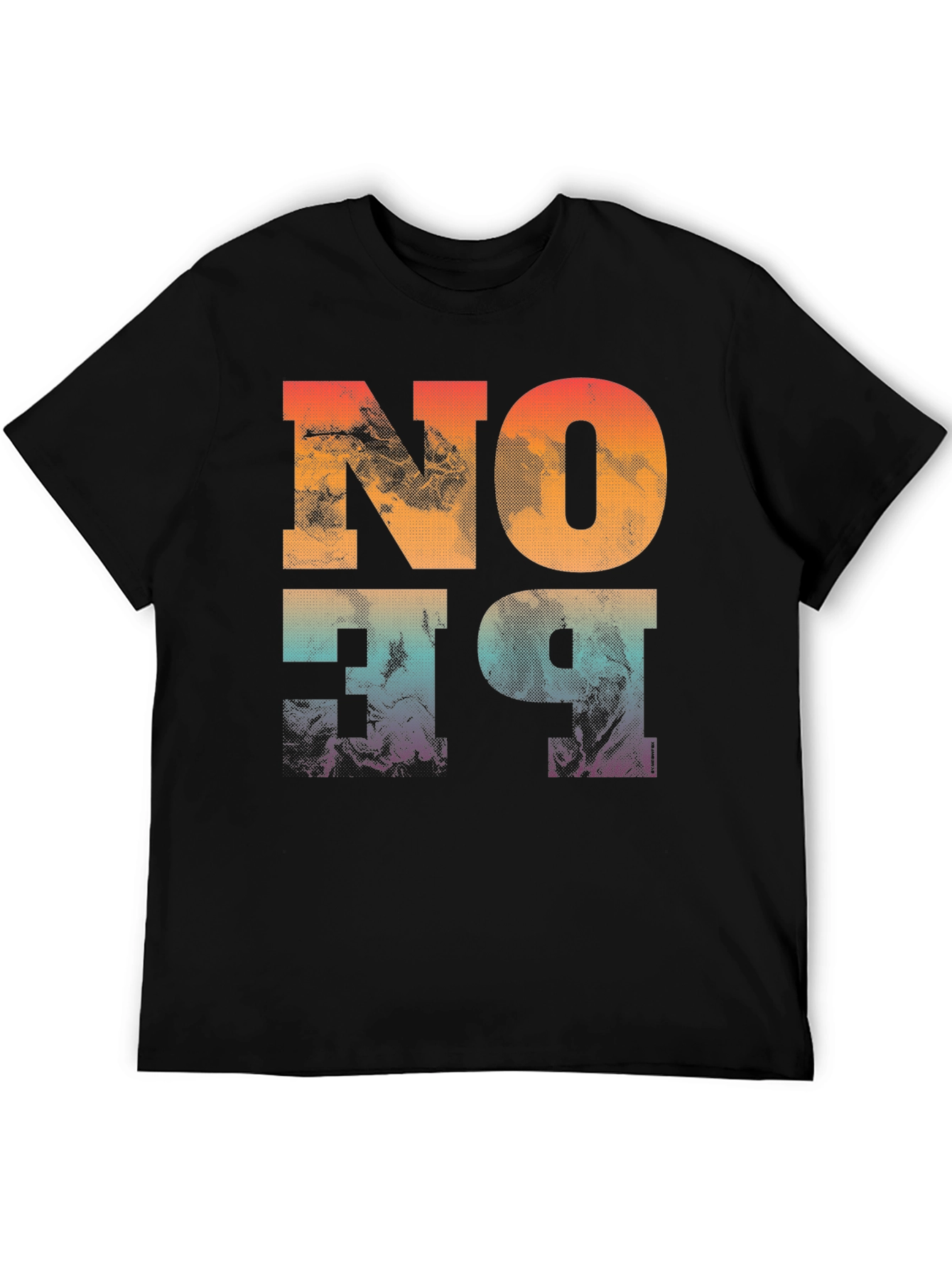Abstract No One Graphic Print Black T-Shirt