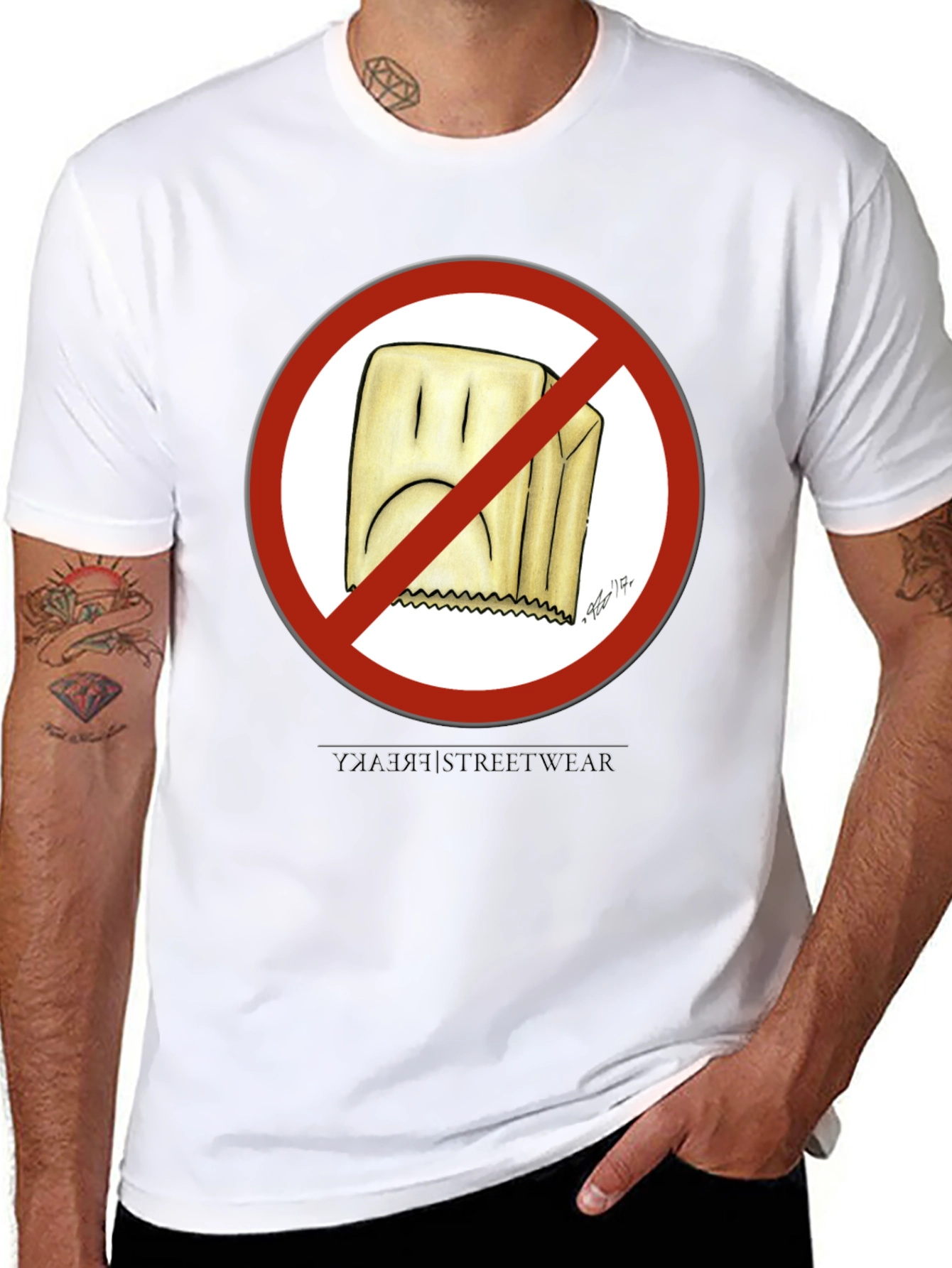 No Paper Bag Black T-Shirt - Streetwear Style