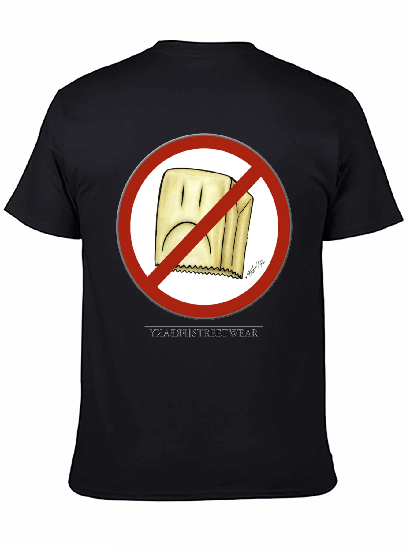 No Paper Bag Black T-Shirt - Streetwear Style