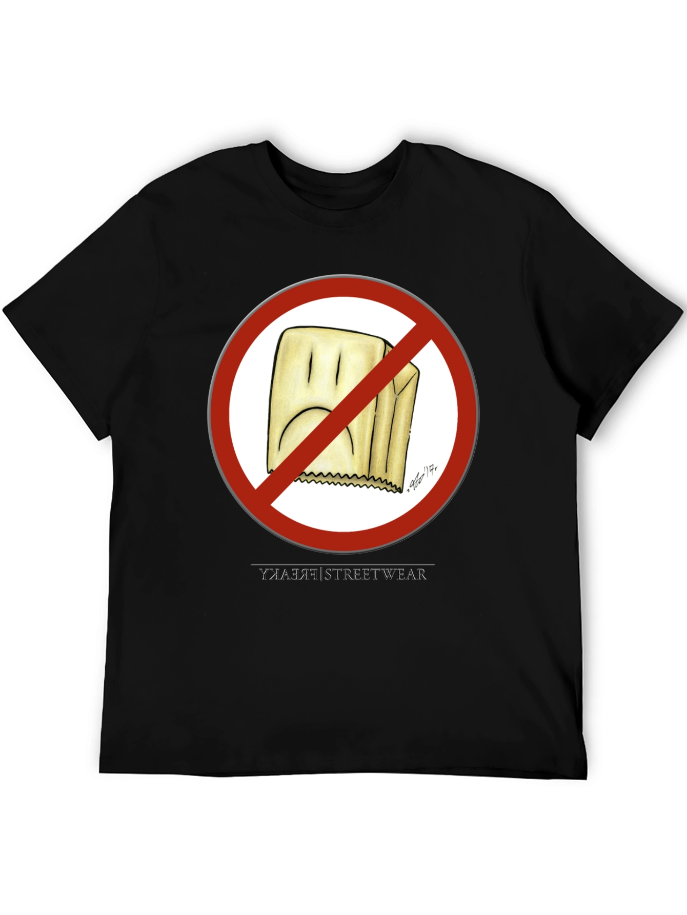 No Paper Bag Black T-Shirt - Streetwear Style