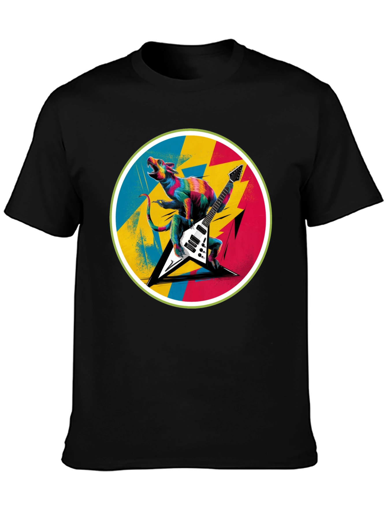 Rock Lizard Graphic Tee - Black Crew Neck