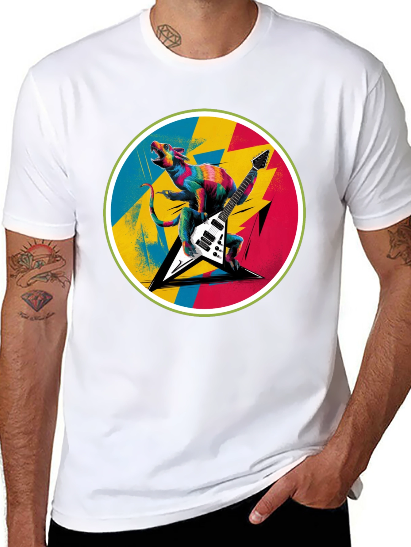 Rock Lizard Graphic Tee - Black Crew Neck