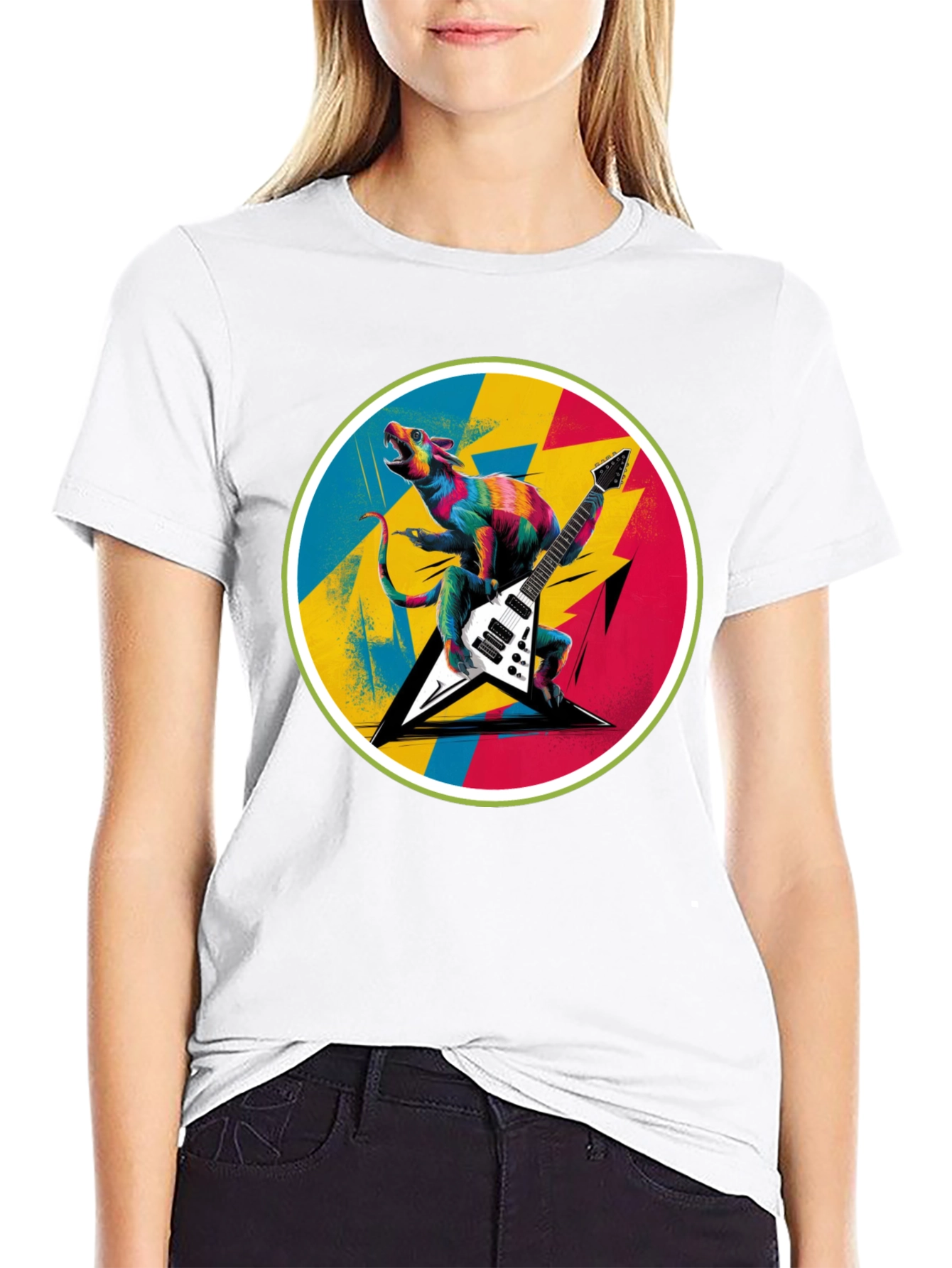 Rock Lizard Graphic Tee - Black Crew Neck