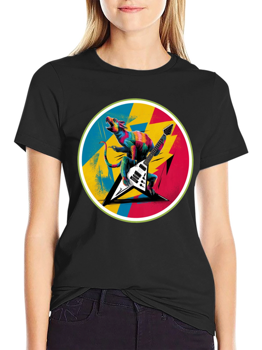 Rock Lizard Graphic Tee - Black Crew Neck